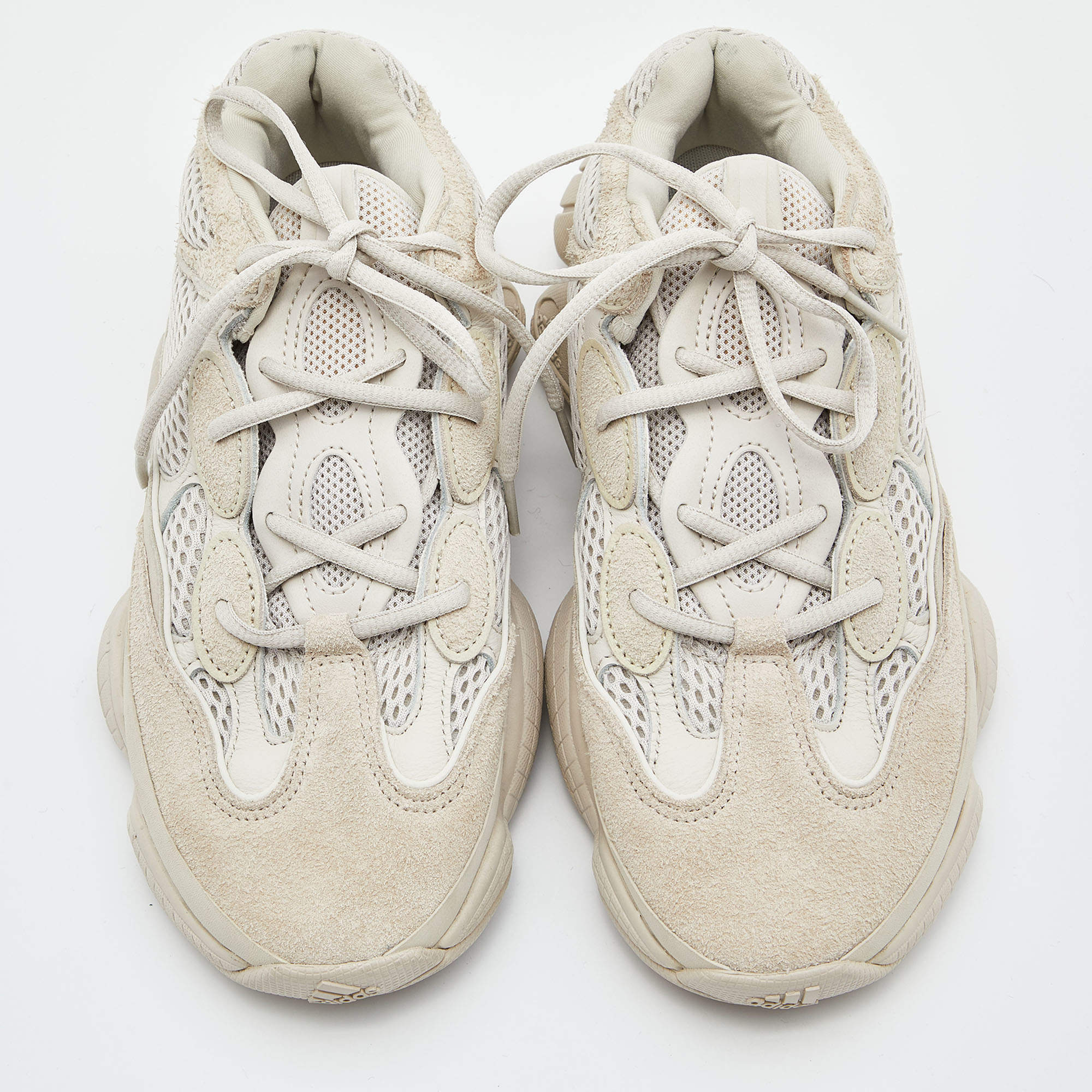 Yeezy x Adidas Cream Mesh, Leather and Suede 500 Blush Sneakers Size 40