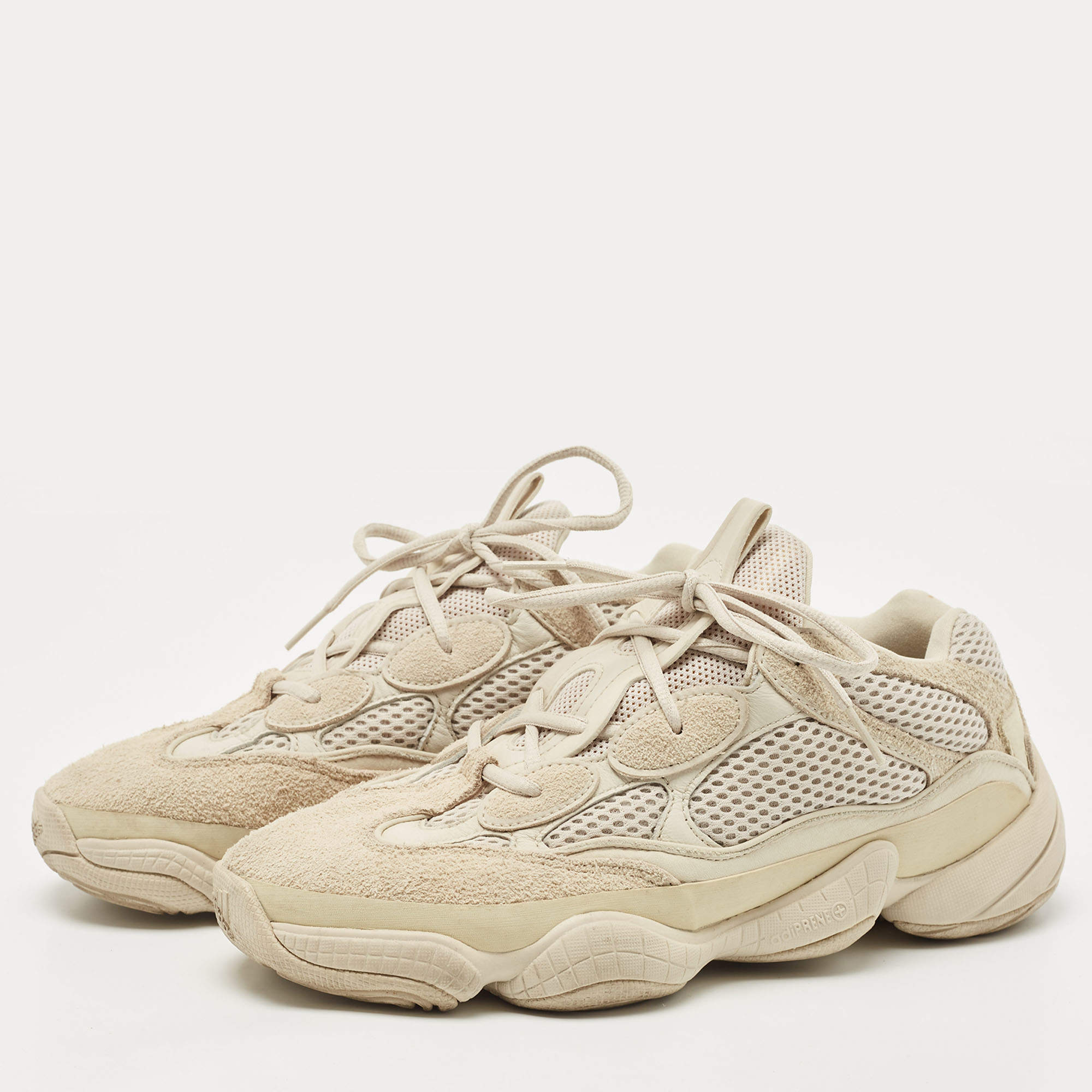 Yeezy x Adidas Cream Suede and Mesh Yeezy 500 Blush Sneakers Size 42