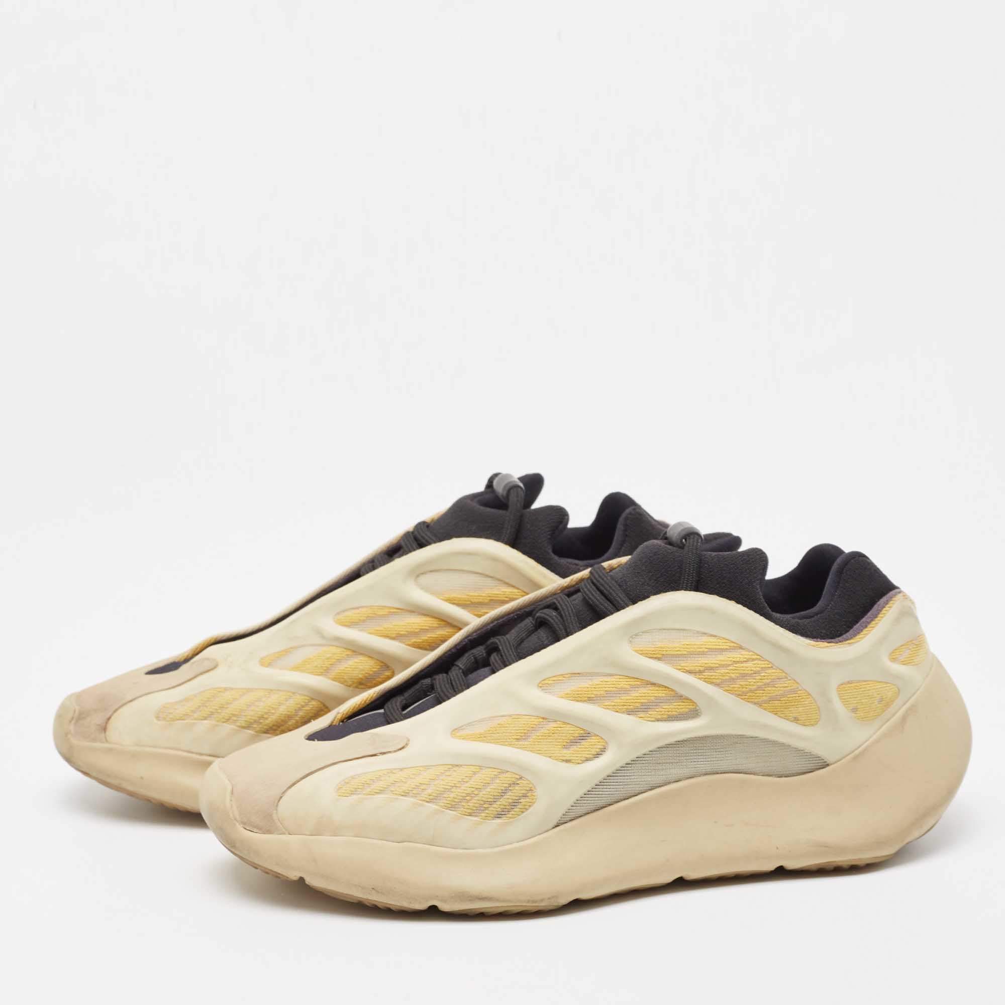 Yeezy x Adidas Yellow/Beige Rubber and Fabric Yeezy 700 V3 Safflower  Sneakers Size 41 1/3