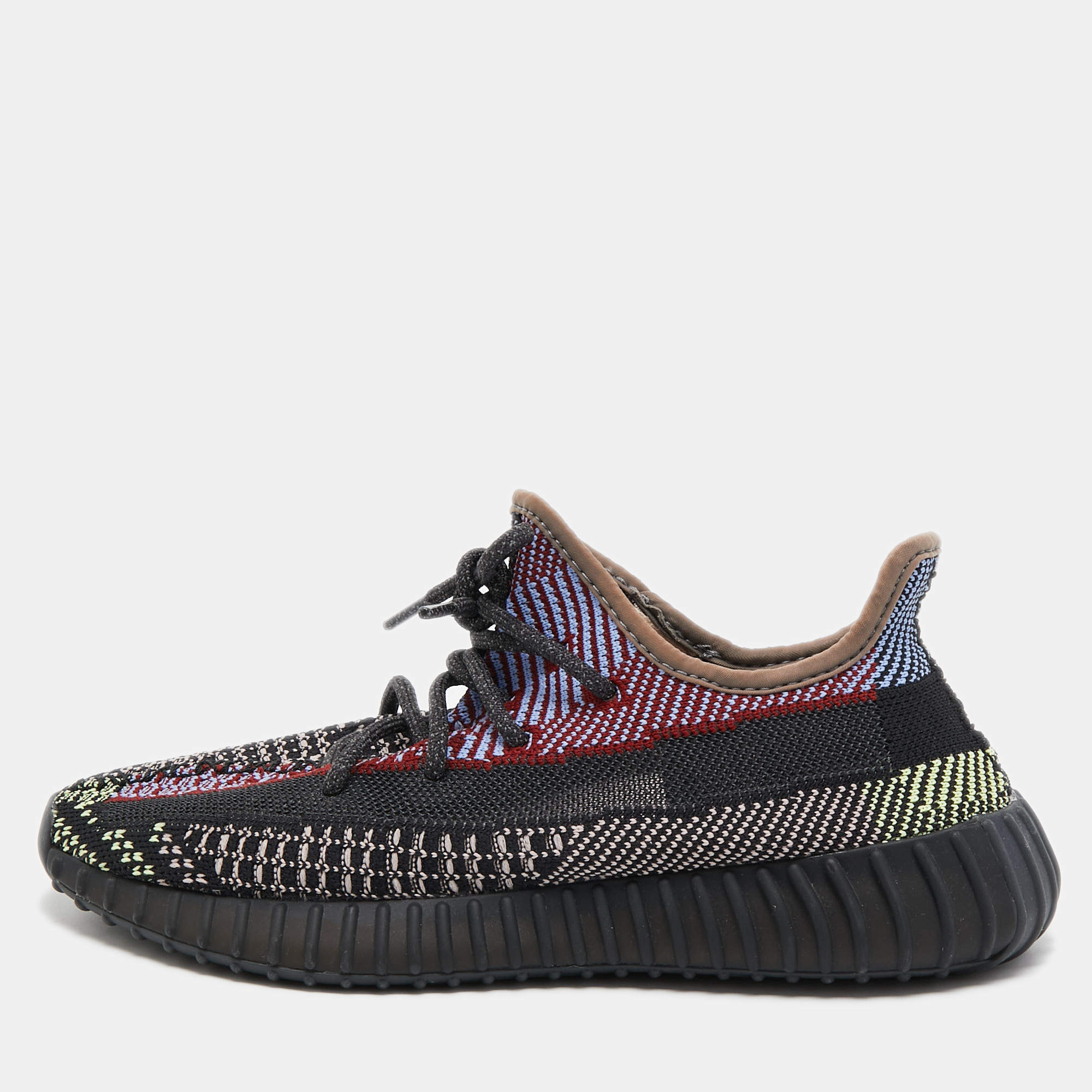 Pre Owned Yeezy x Adidas Multicolor Knit Fabric Boost 350 V2 Yecheil (Non-Reflective) Sneakers Size 41 1/3