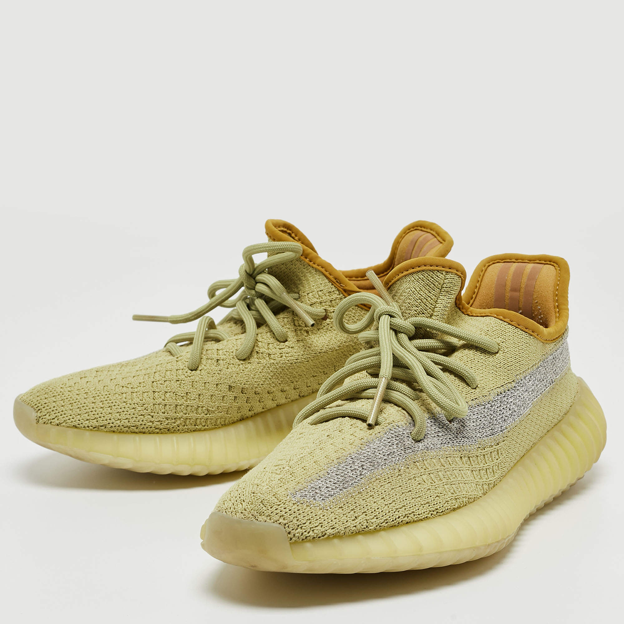 Yeezy x Adidas Yellow Knit Fabric Boost 350 V2 Marsh Sneakers Size 38 Yeezy  x Adidas | TLC