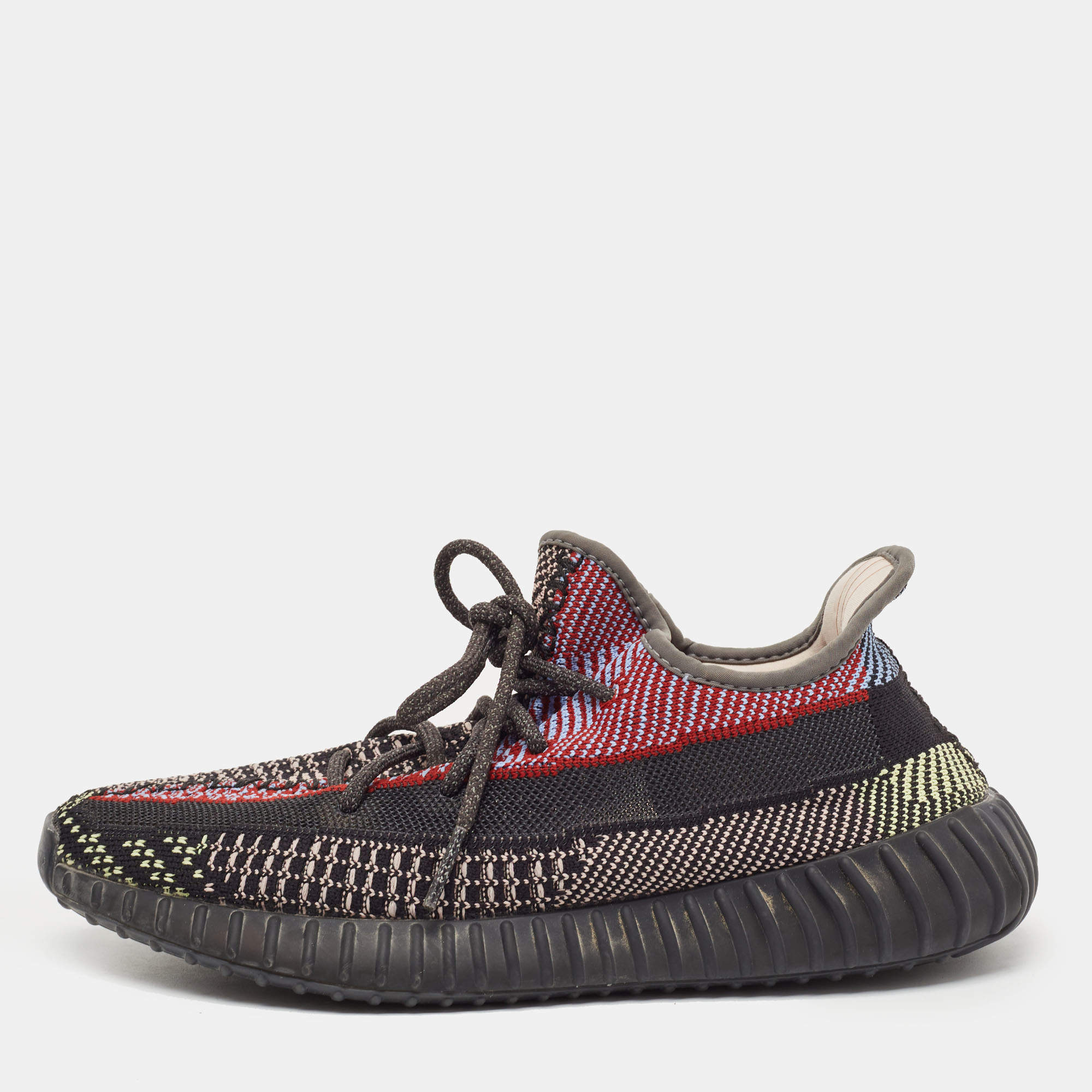 Pre Owned Yeezy x Adidas Multicolor Knit Fabric Boost 350 V2 Yecheil (Non-Reflective) Sneakers Size 43 1/3