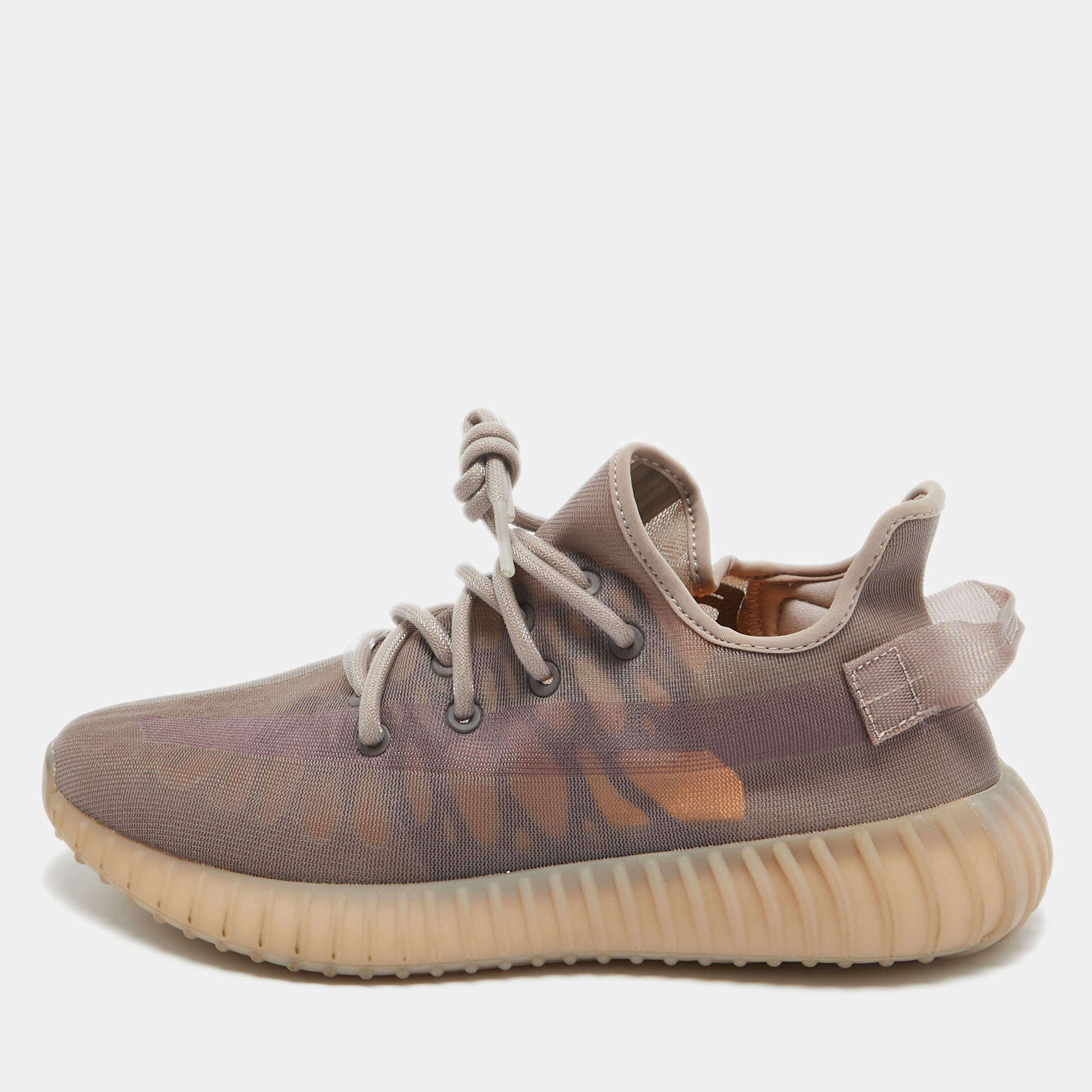 Pre Owned Yeezy x Adidas Brown Mesh Boost 350 V2 Mono Mist Sneakers Size 42 1/3