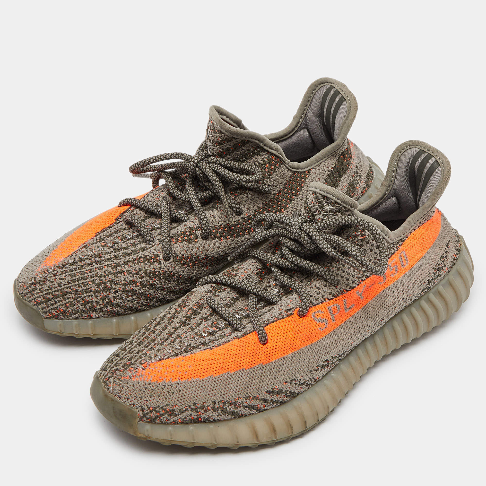 Grey yeezy with orange best sale