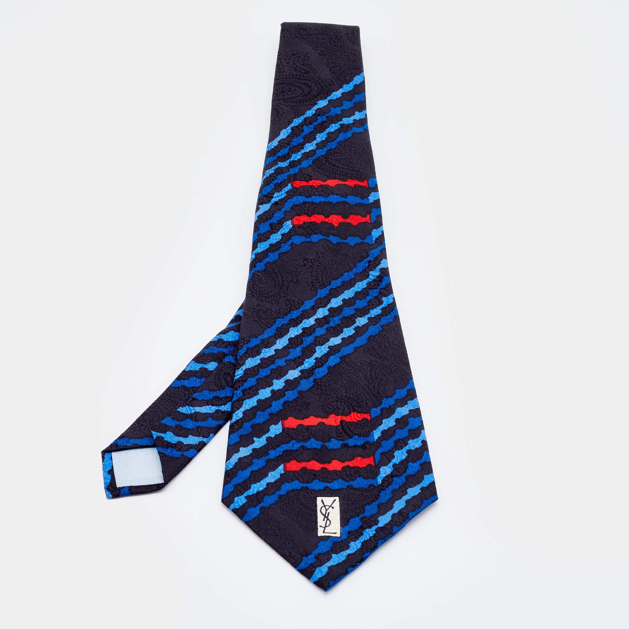 Yves Saint Laurent Multicolor Printed Silk Traditional Tie