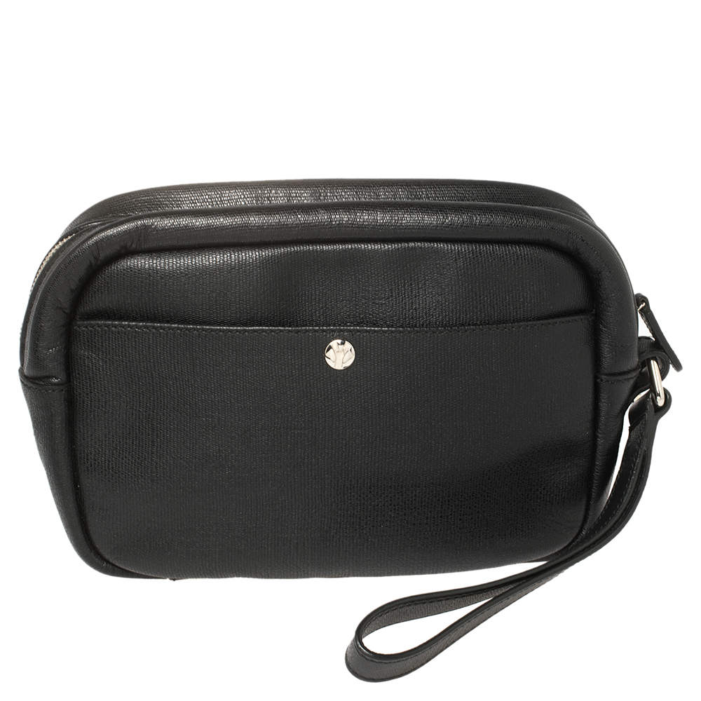 Pre Owned Yves Saint Laurent Black Leather Pouch