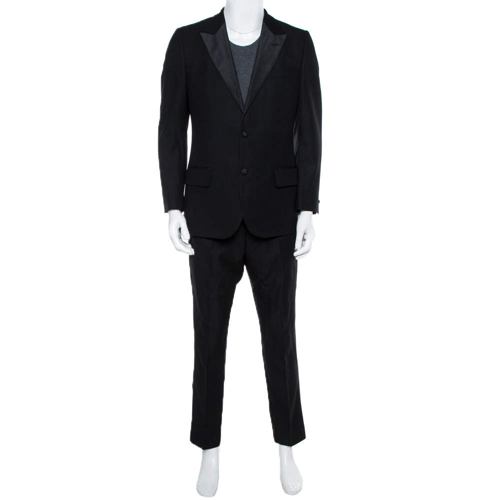 Yves Saint Laurent Black Wool & Silk Regular Fit Suit L Yves Saint ...