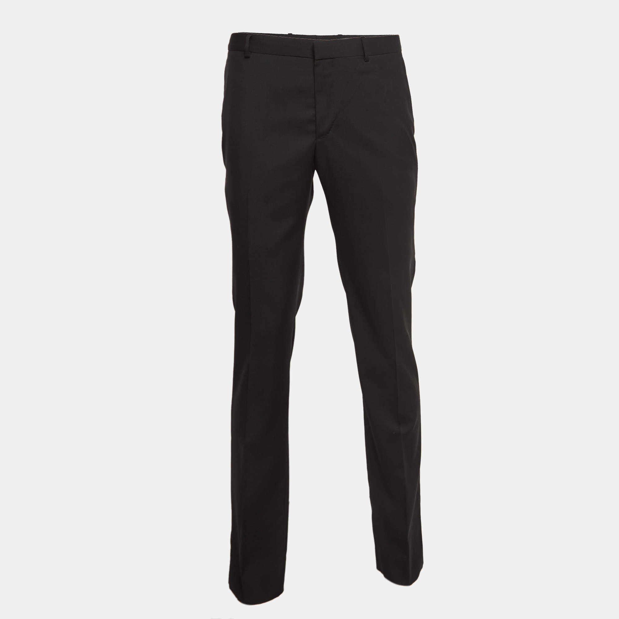 Z Zegna Black Wool Slim Fit Trousers XL