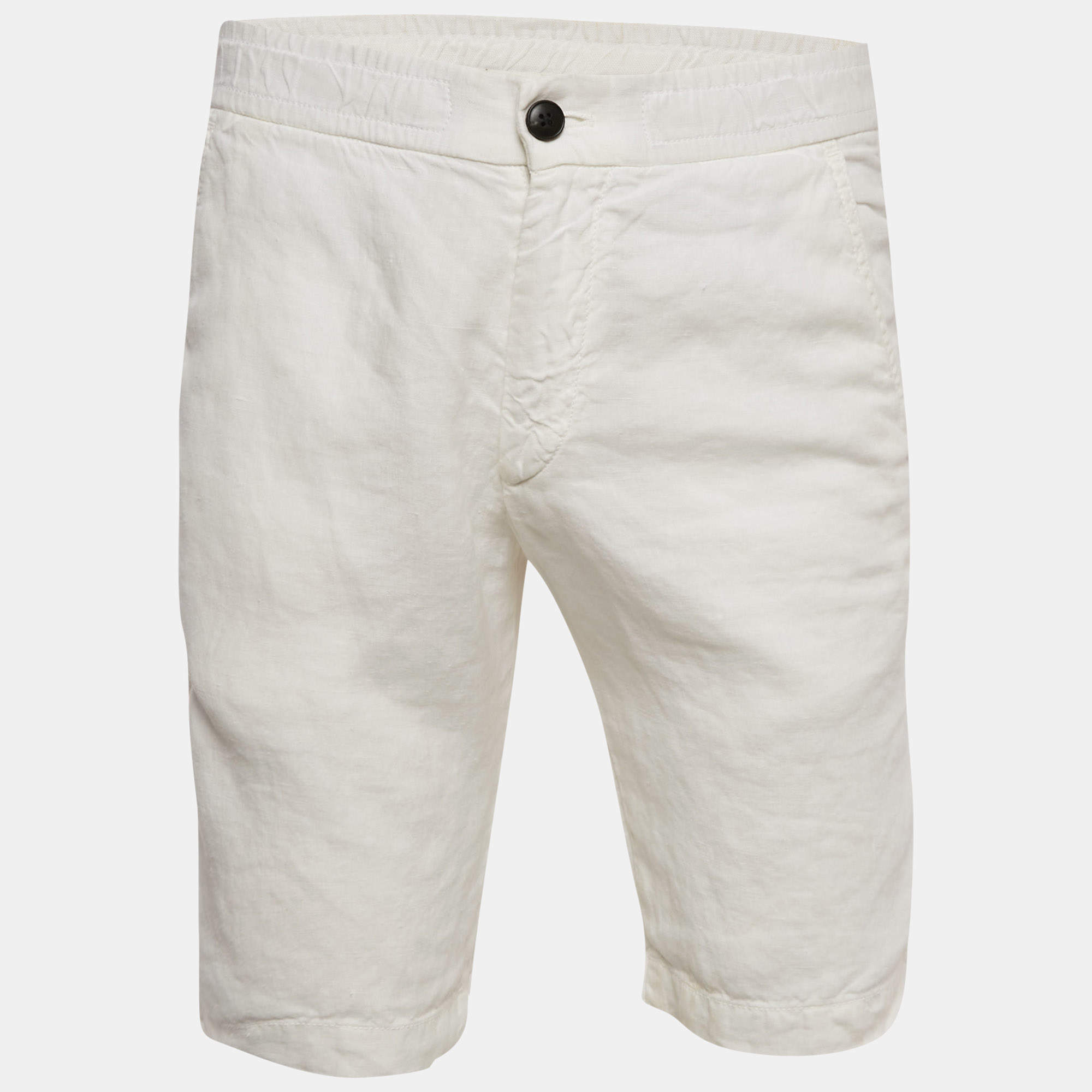 Pre Owned Z Zegna White Linen Short S