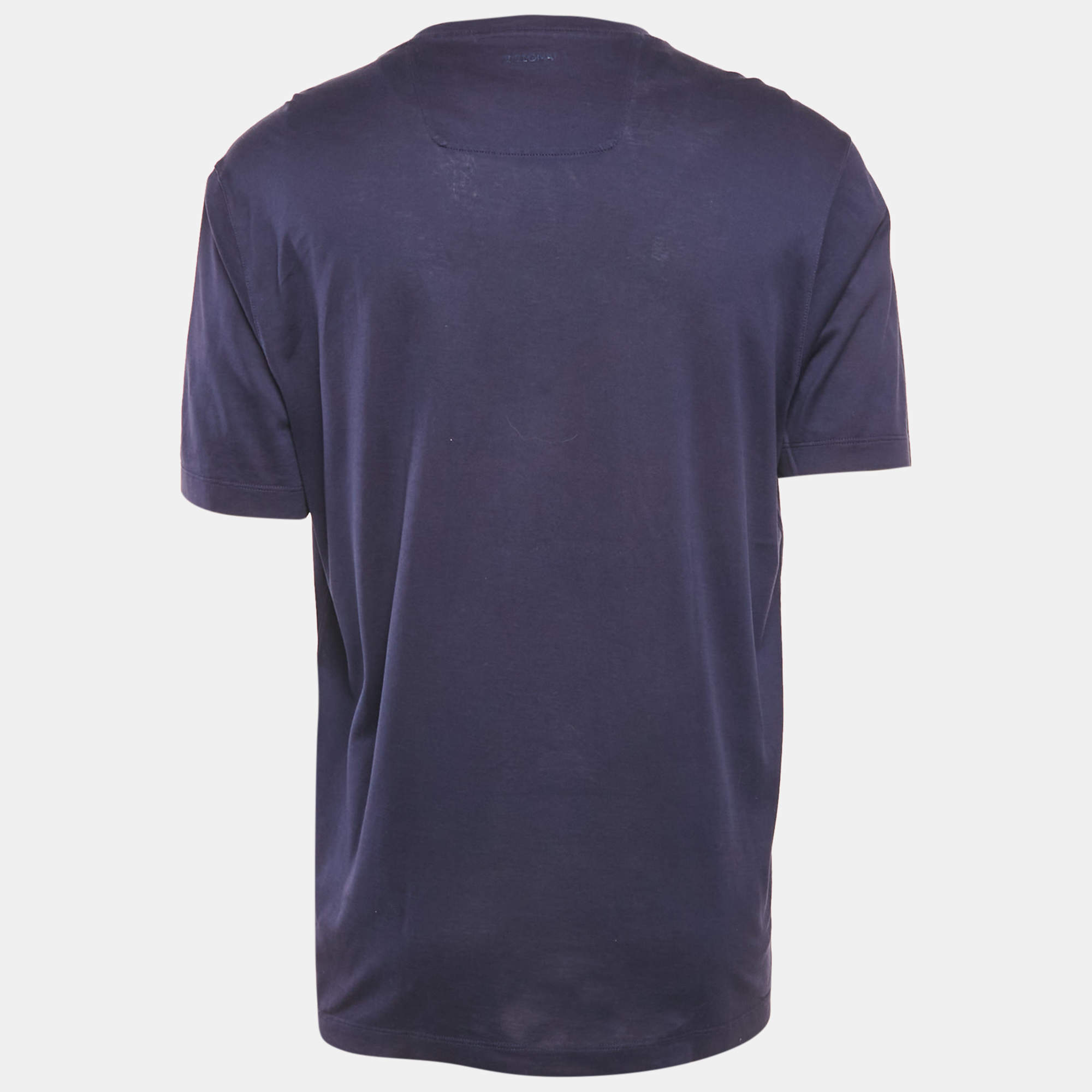 Tシャツ・カットソー ERMENEGILDO ZEGNA Men T Shirts N3M201810 412 Blue Z Zegna - Contrast-Tipped Logo-Appliquéd TECHMERINO Wool