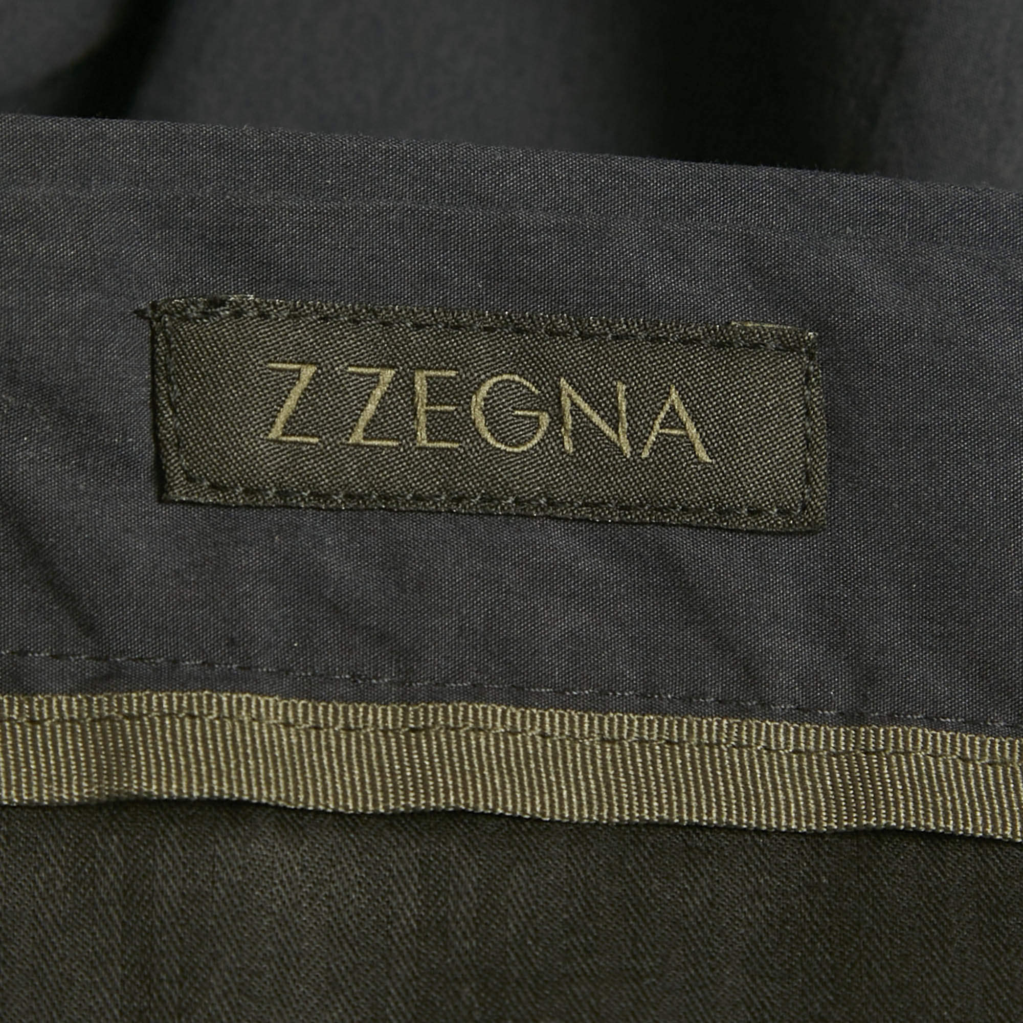 Pre Owned Z Zegna Navy Blue Cotton Blend Straight Fit Trousers 4XL
