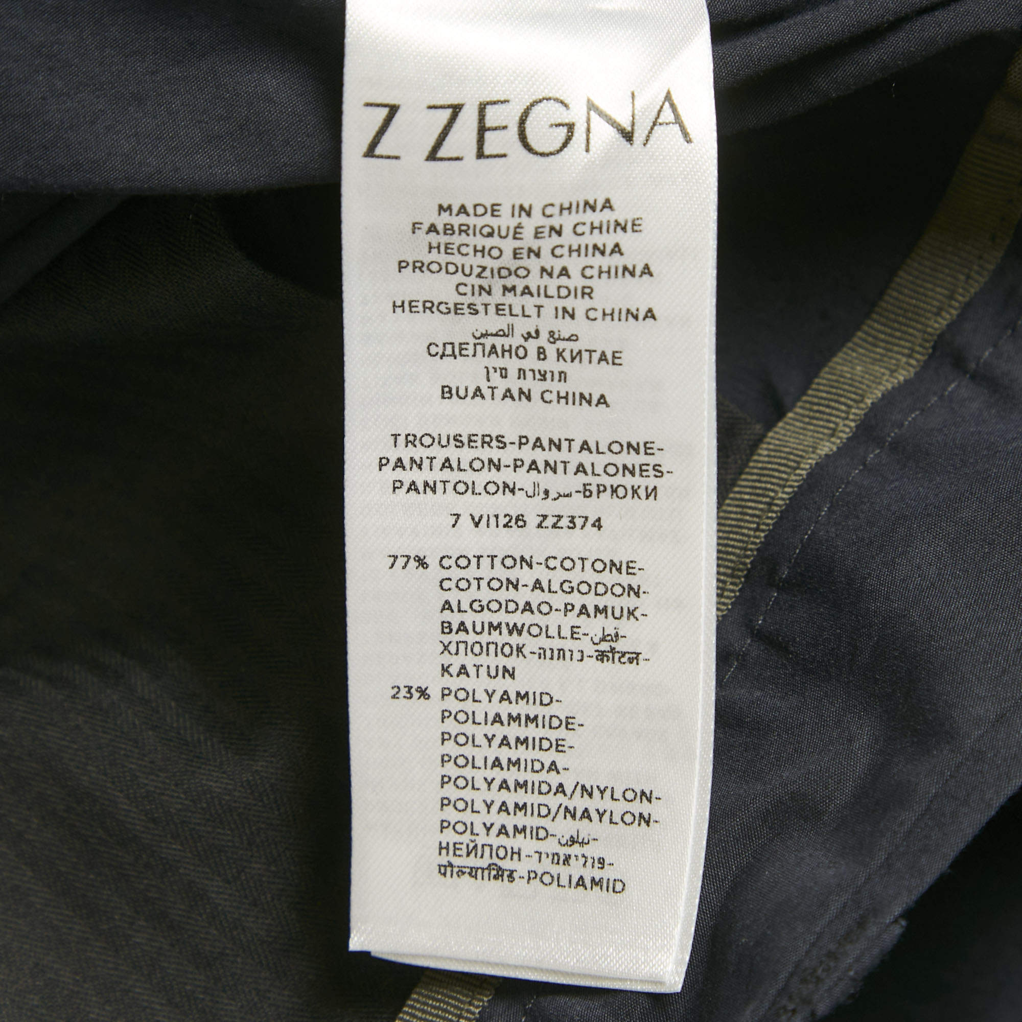 Pre Owned Z Zegna Navy Blue Cotton Blend Straight Fit Trousers 4XL