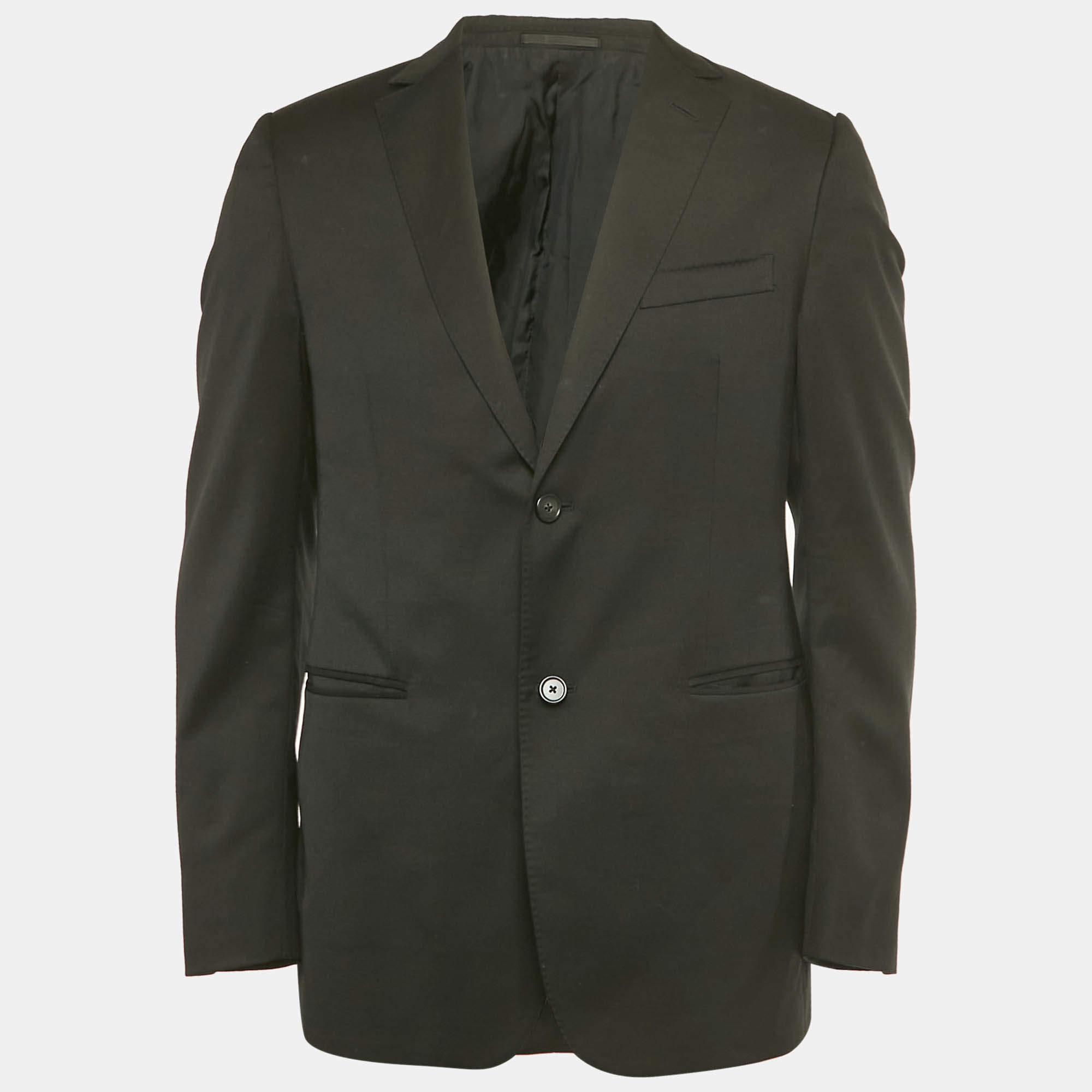 مملوكة مسبقًا Z Zegna Black Wool Single Breasted Blazer M