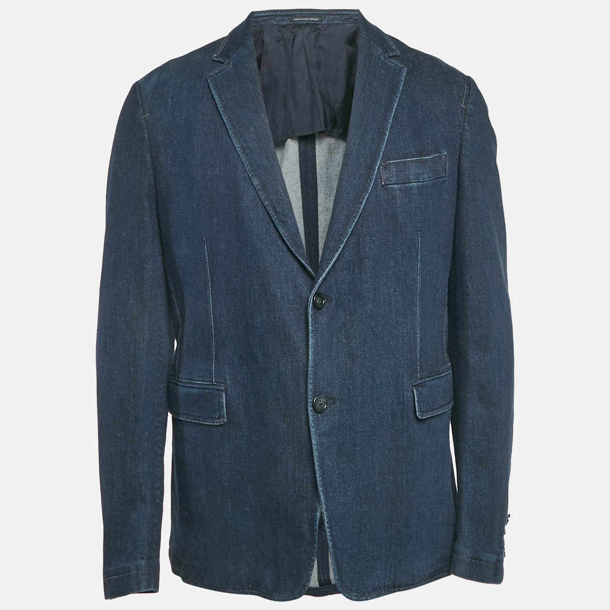 مملوكة مسبقًا Z Zegna Blue Denim Regular Fit Shirt Jacket XXL