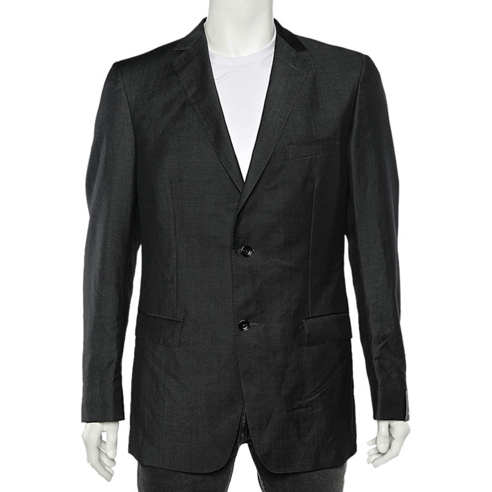 Z Zegna Dark Grey Wool Blazer L