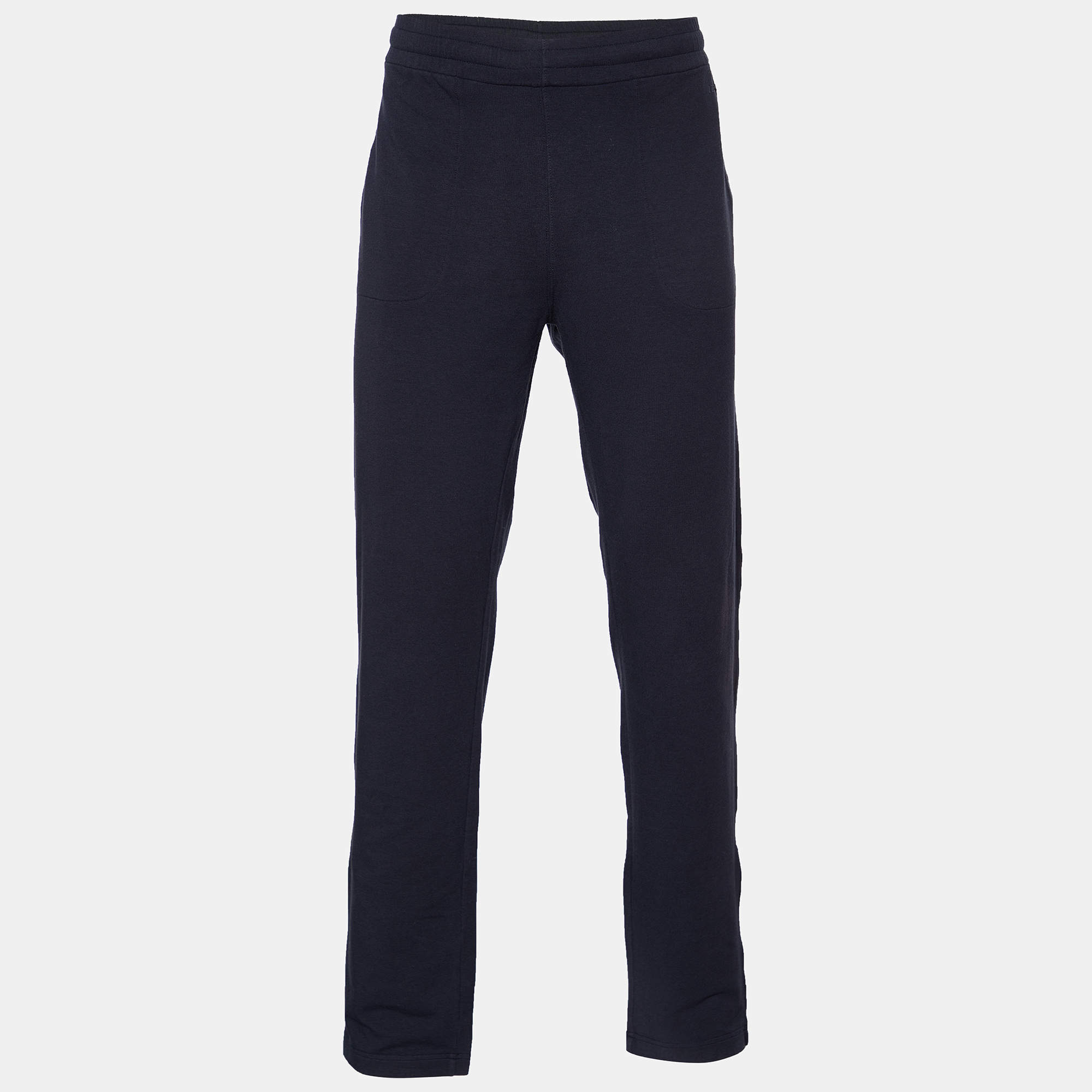 Pre Owned Z Zegna Navy Blue Modal & Cotton Knit Track Pants XL