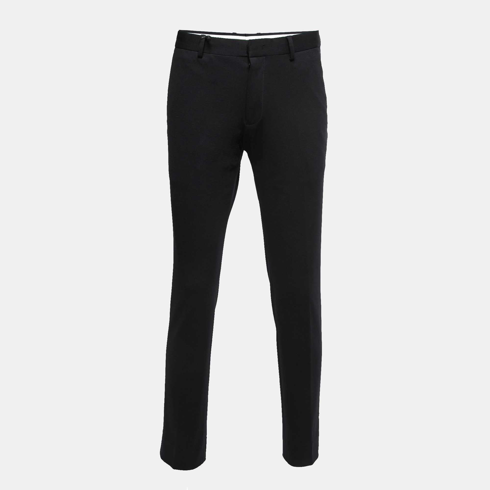 Z Zegna Navy Blue Stretch Knit Slim Fit Pants L