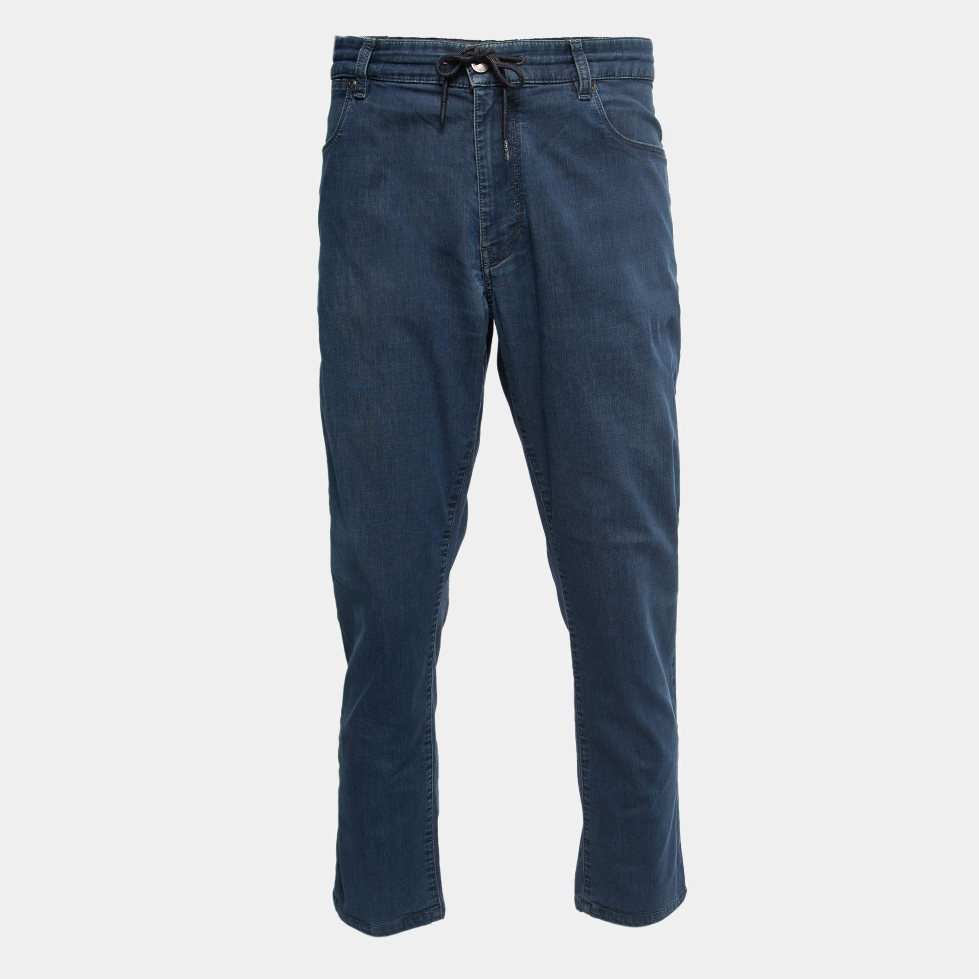 Z Zegna Blue Denim Drawstring Waist Regular Fit Jeans XXL/ Waist 40"