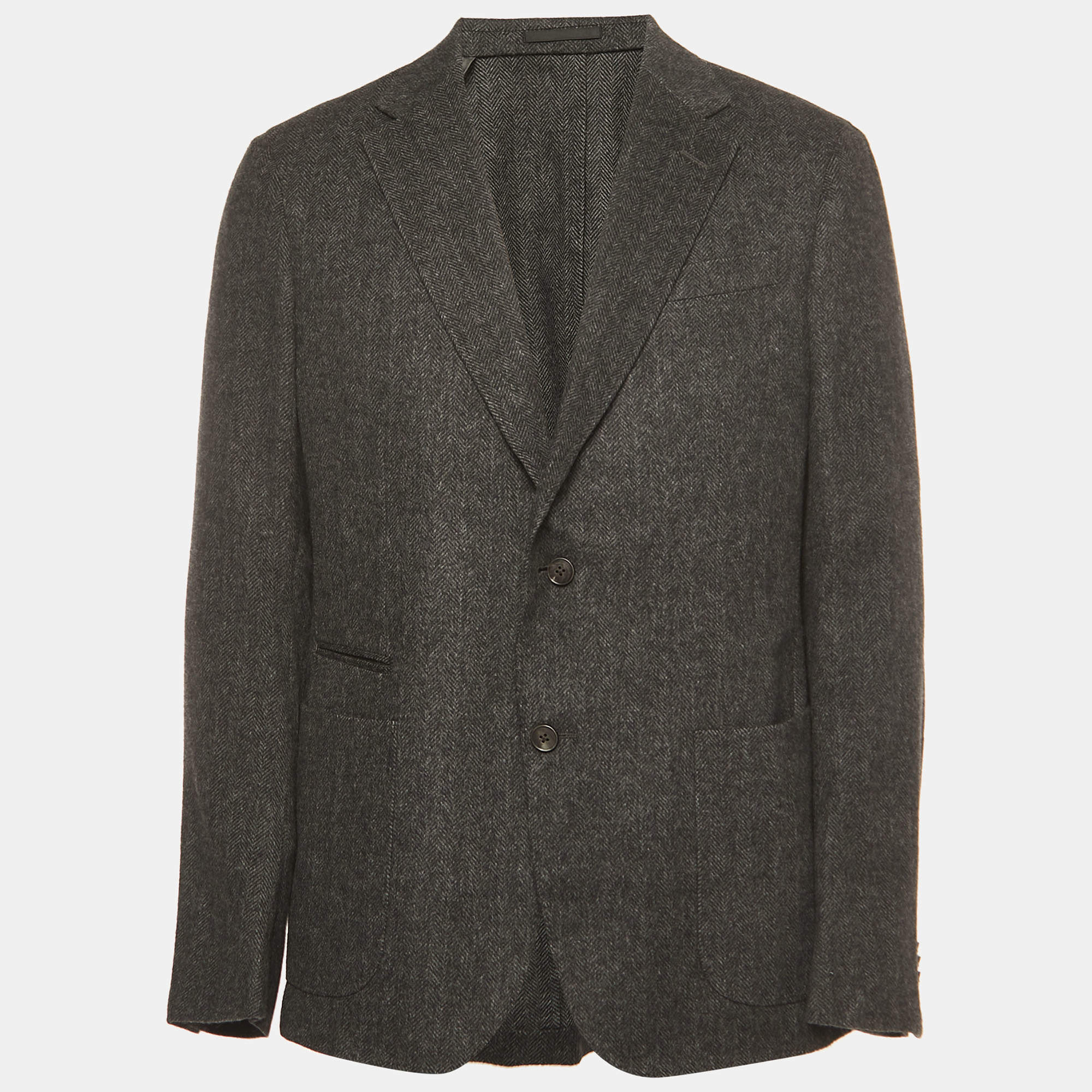 Z Zegna Grey Wool Blend Single Breasted Blazer XXL