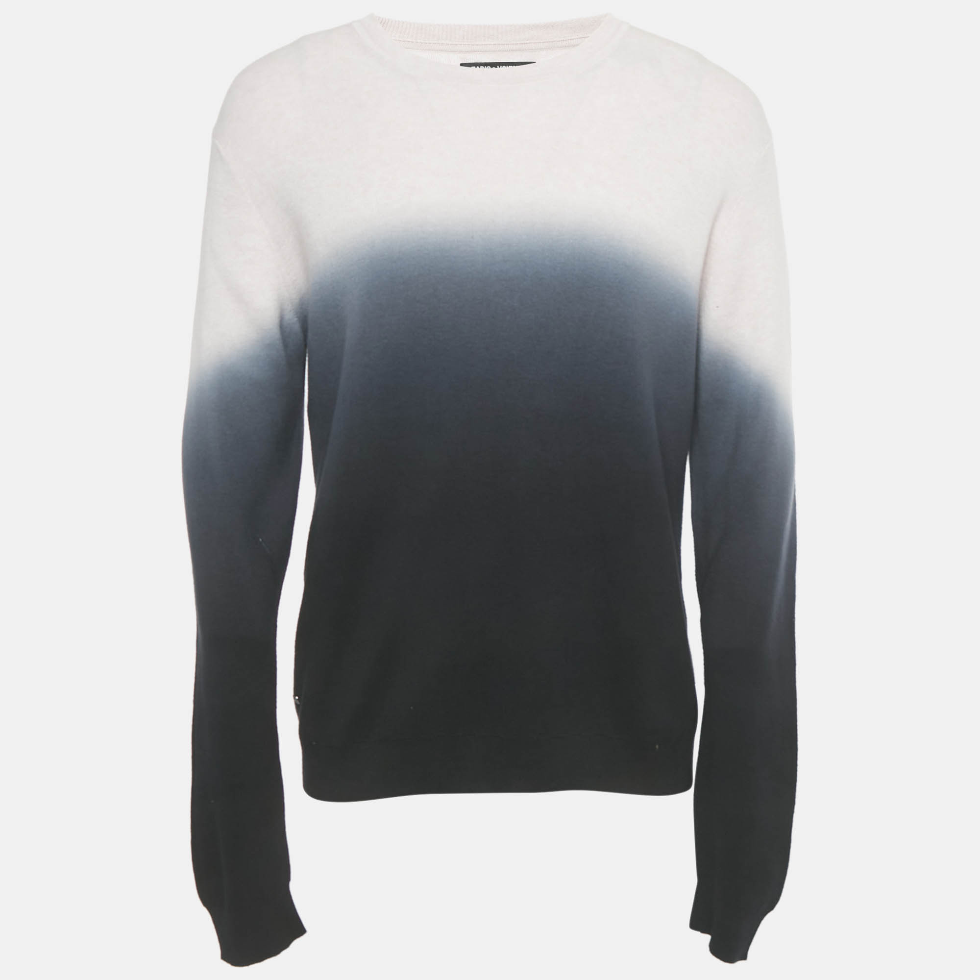 Pre Owned Zadig & Voltaire Pink/Black Ombre Cotton Knit Kennedy Sweater XL