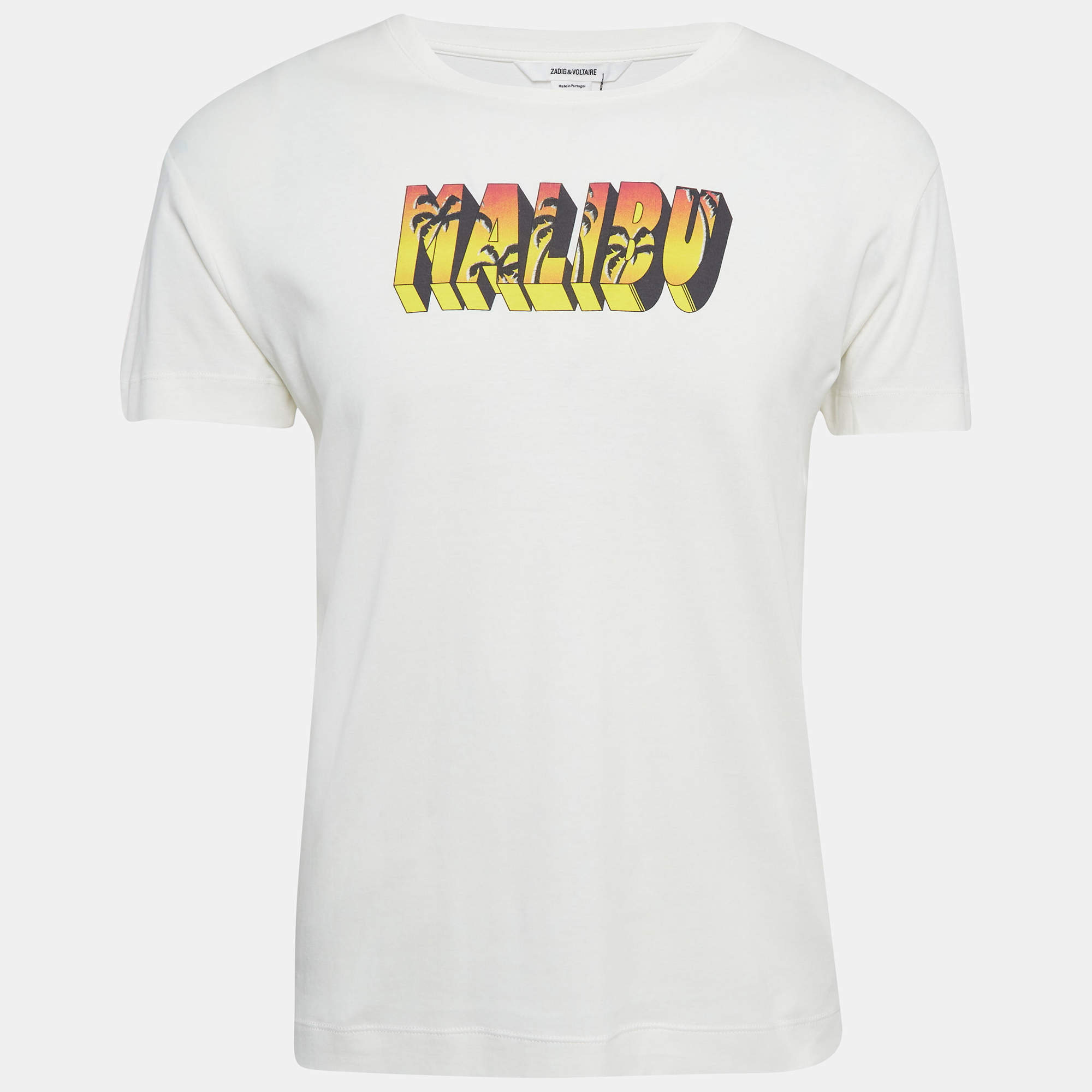 Zadig & Voltaire White Malibu Print Jersey Timor T-Shirt XS