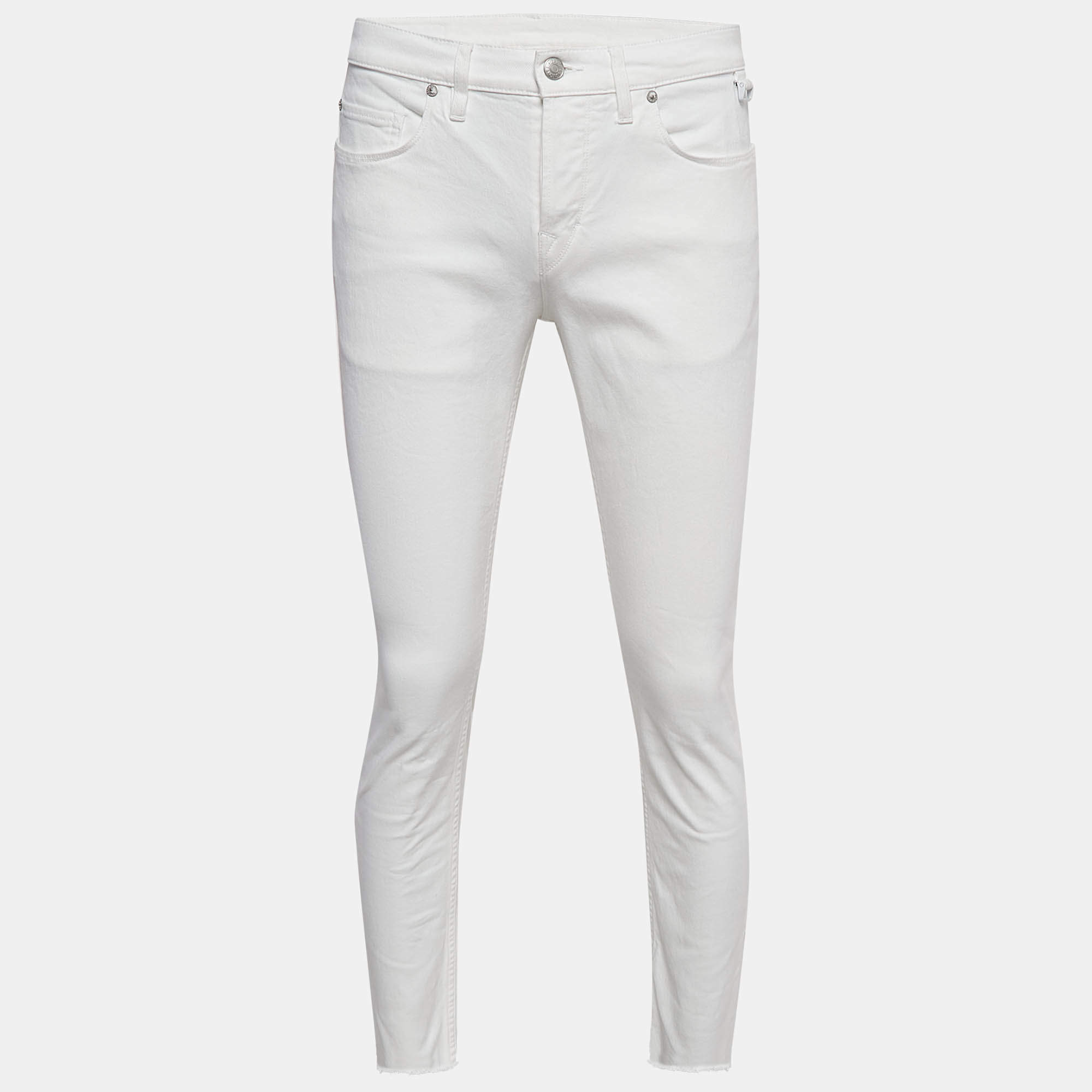 Pre Owned Zadig & Voltaire White Blanc Denim David Crop Jeans M Waist 31.5"