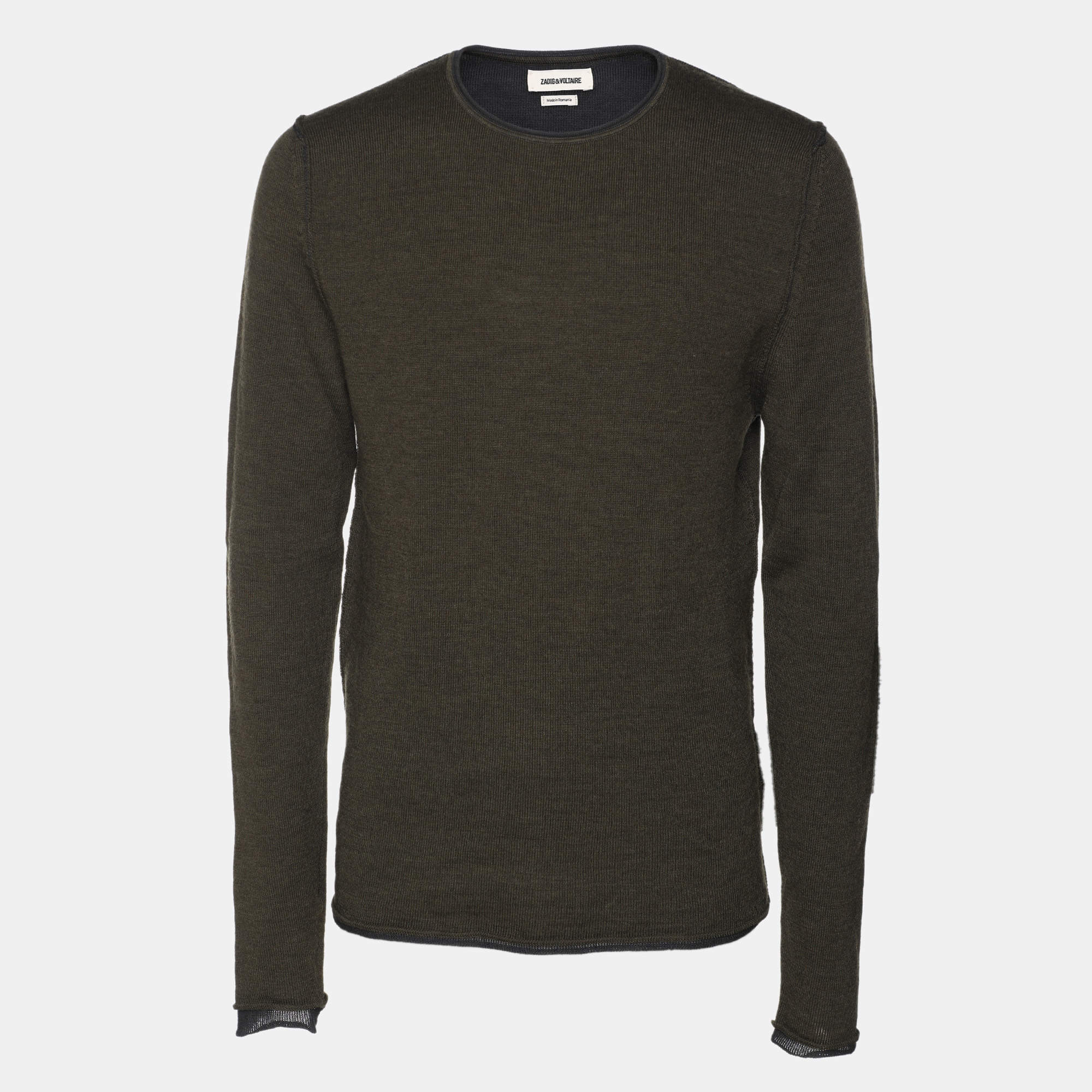Zadig & Voltaire Olive Green Wool Knit Sweaters M