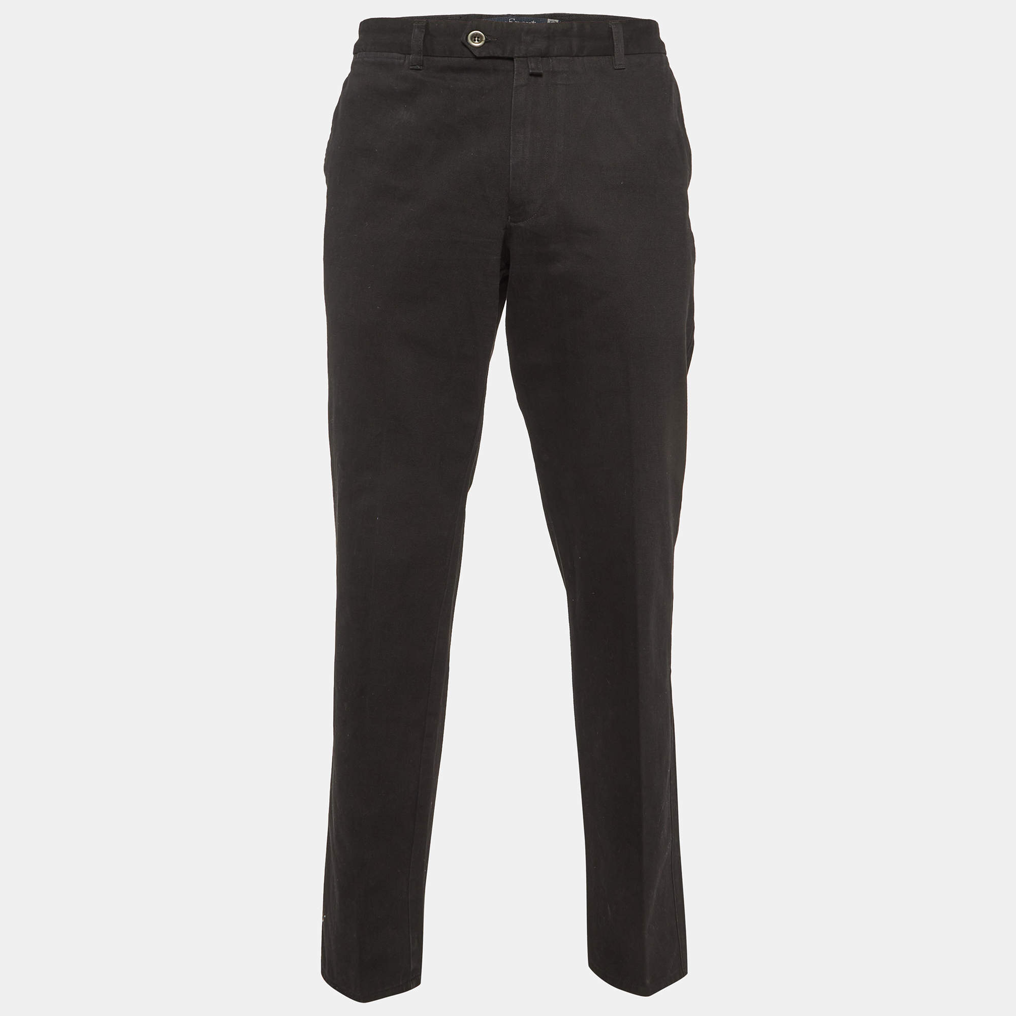 Zegna Sport Black Cotton Regular Fit Pants XL/Waist 37"