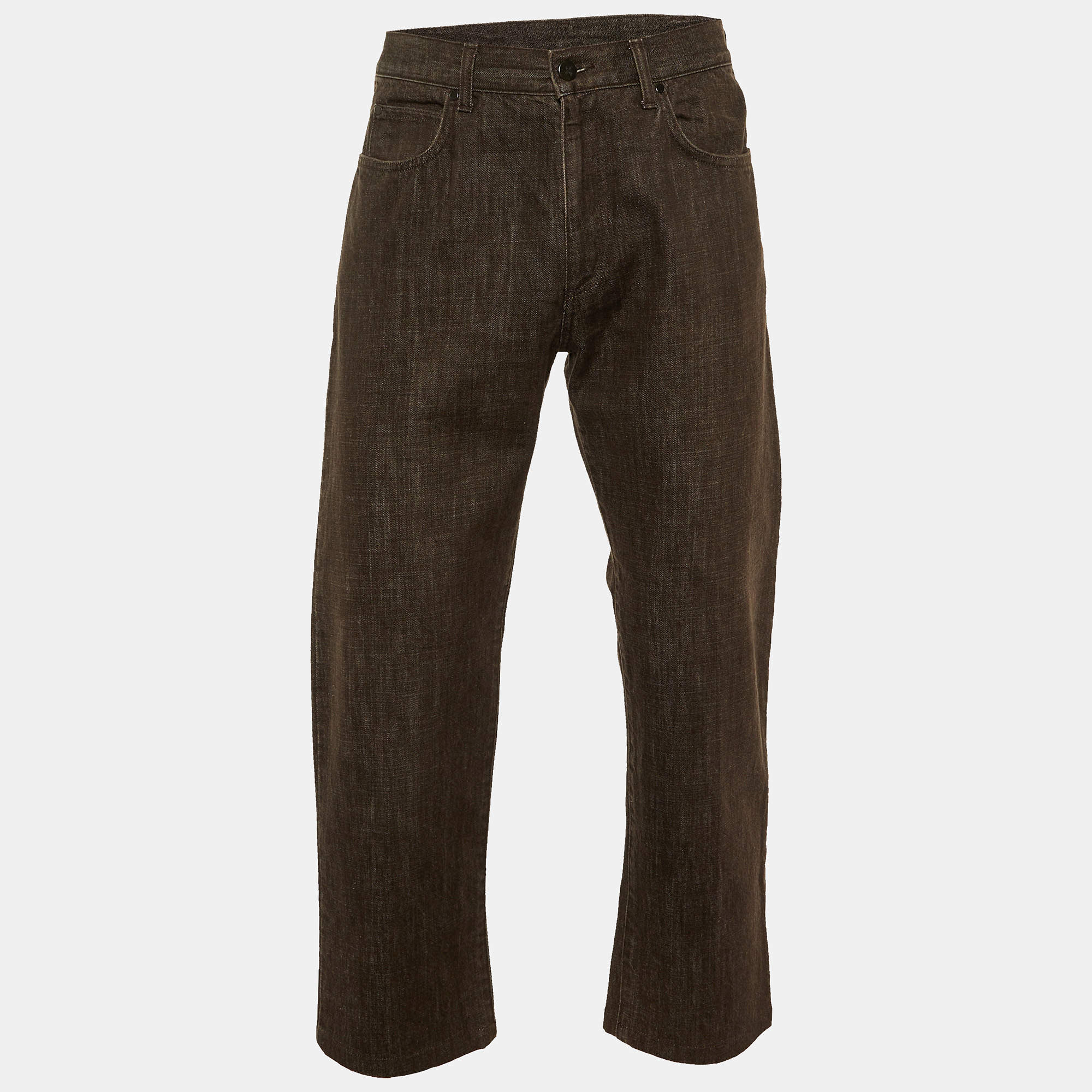 Zegna Sport Brown Denim Regular Fit Jeans M/Waist 33"