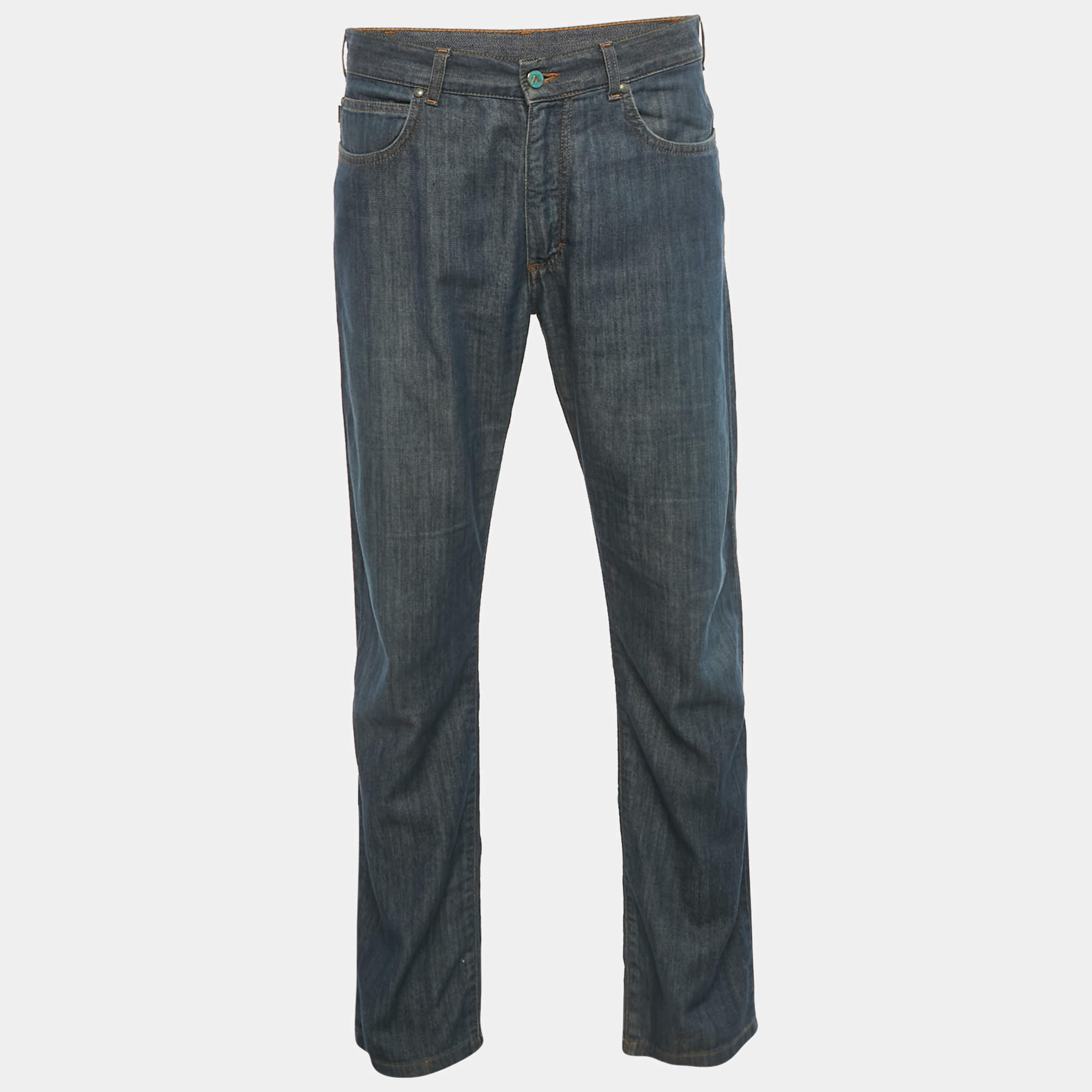 مملوكة مسبقًا Zegna Sport Dark Blue Denim Jeans M Waist 34 " 