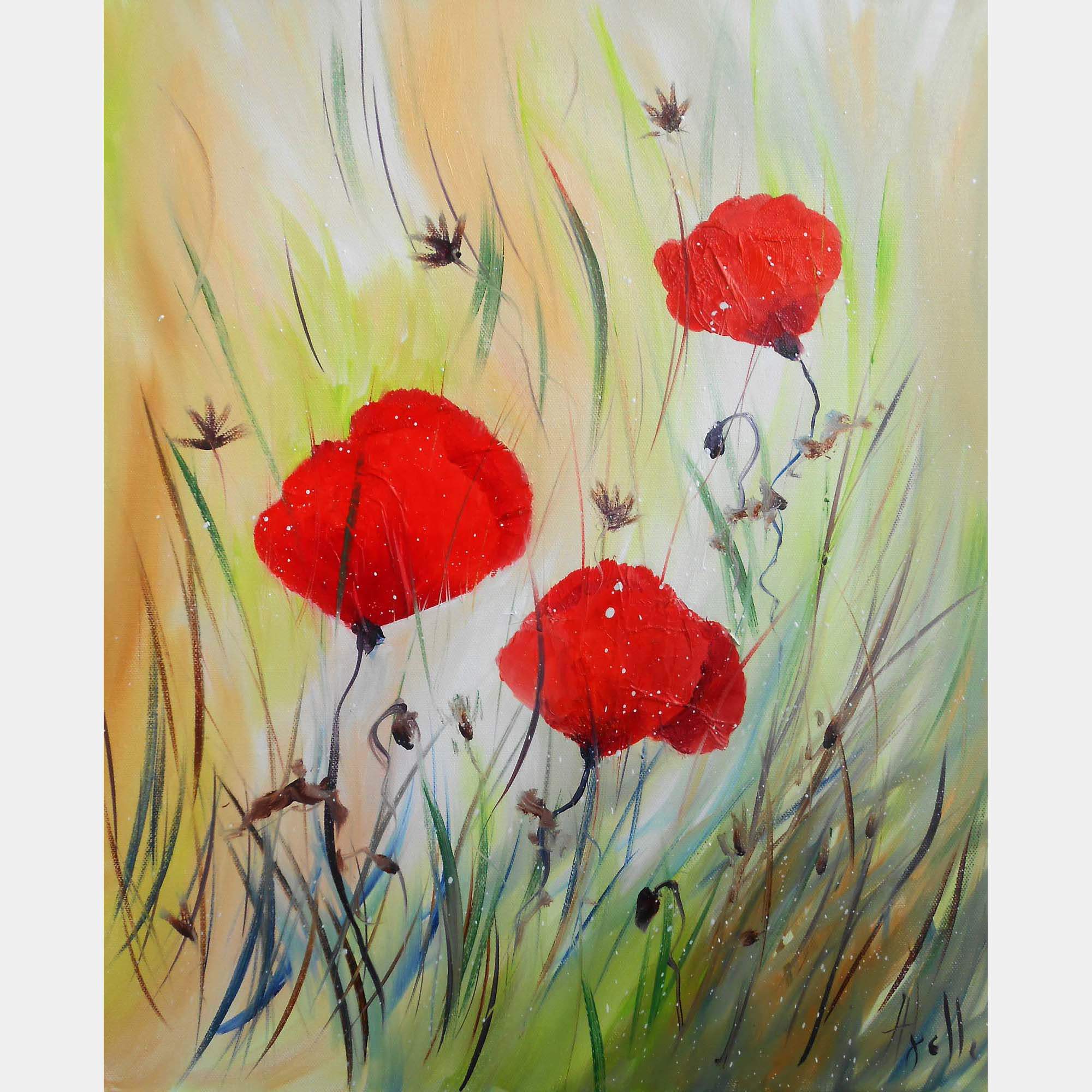 Coquelicots Et Papiers De Soie By Axelle Bosler, France,2022 (46 X 38)