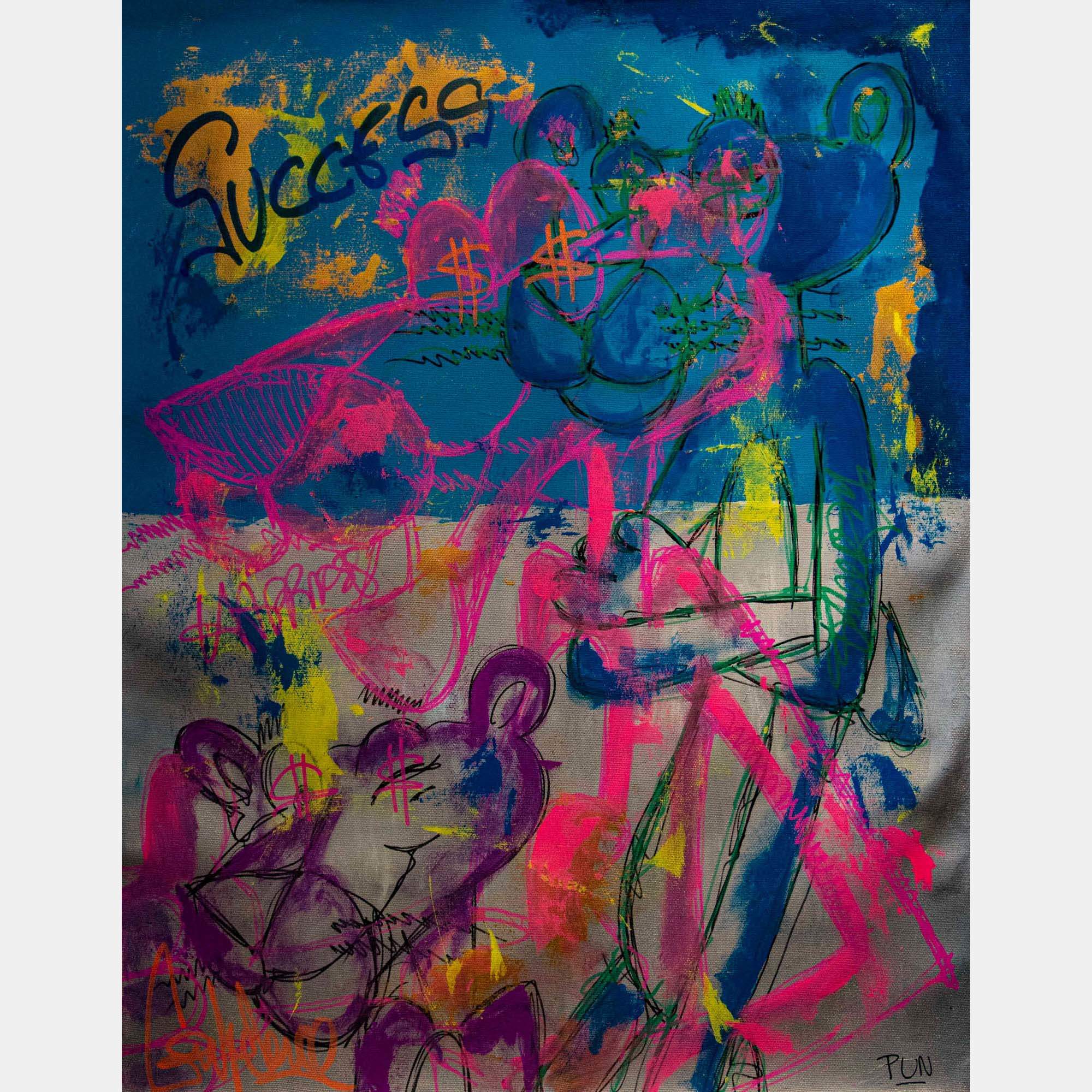 Happiness States Of Success Ft. Pink Panther By Carlos Pun, Peru,2023 (90 X 70)