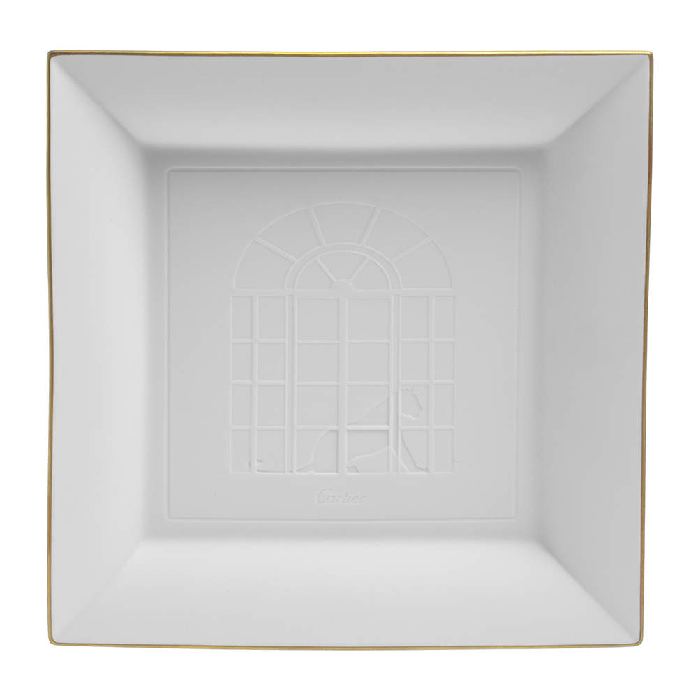 Cartier White/Gold Porcelain Serving Tray