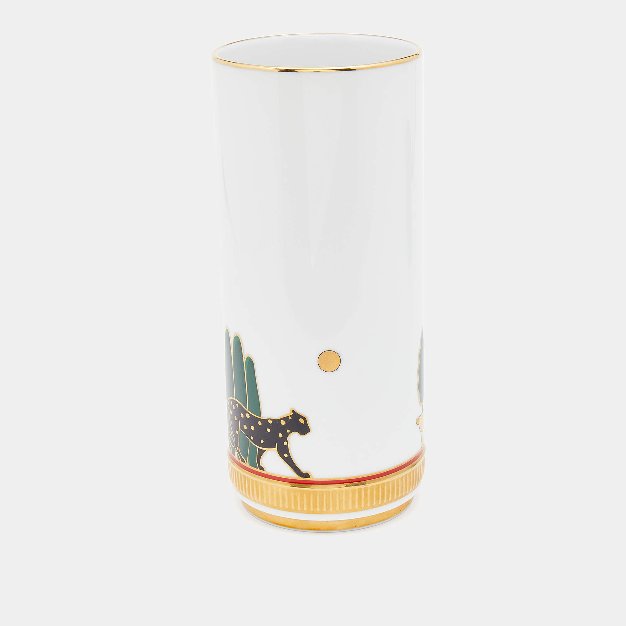 Cartier White Porcelain Panthère de Cartier Vase