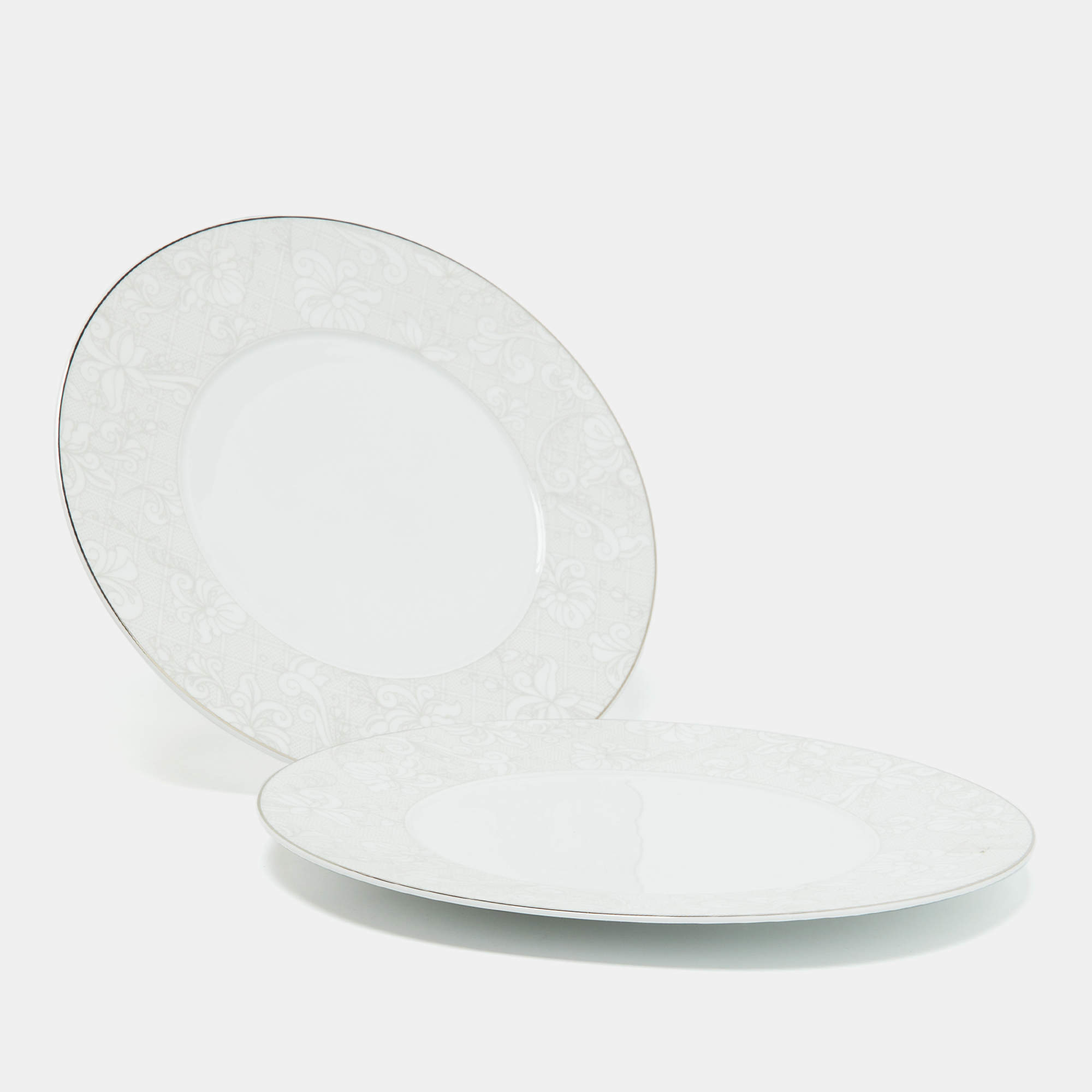Christofle Jardin D'eden Porcelain 6 Plate Set