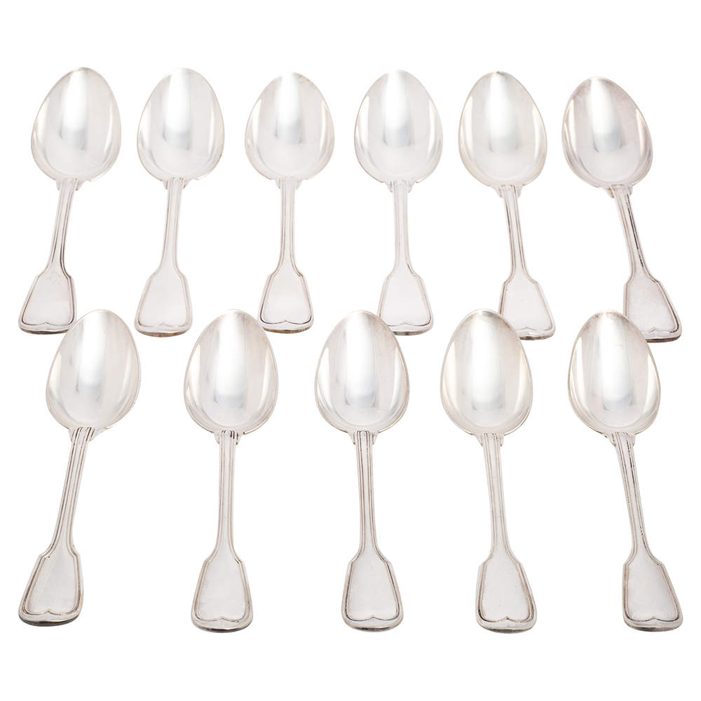 Christofle Silver Plate Chinon Spoon Set