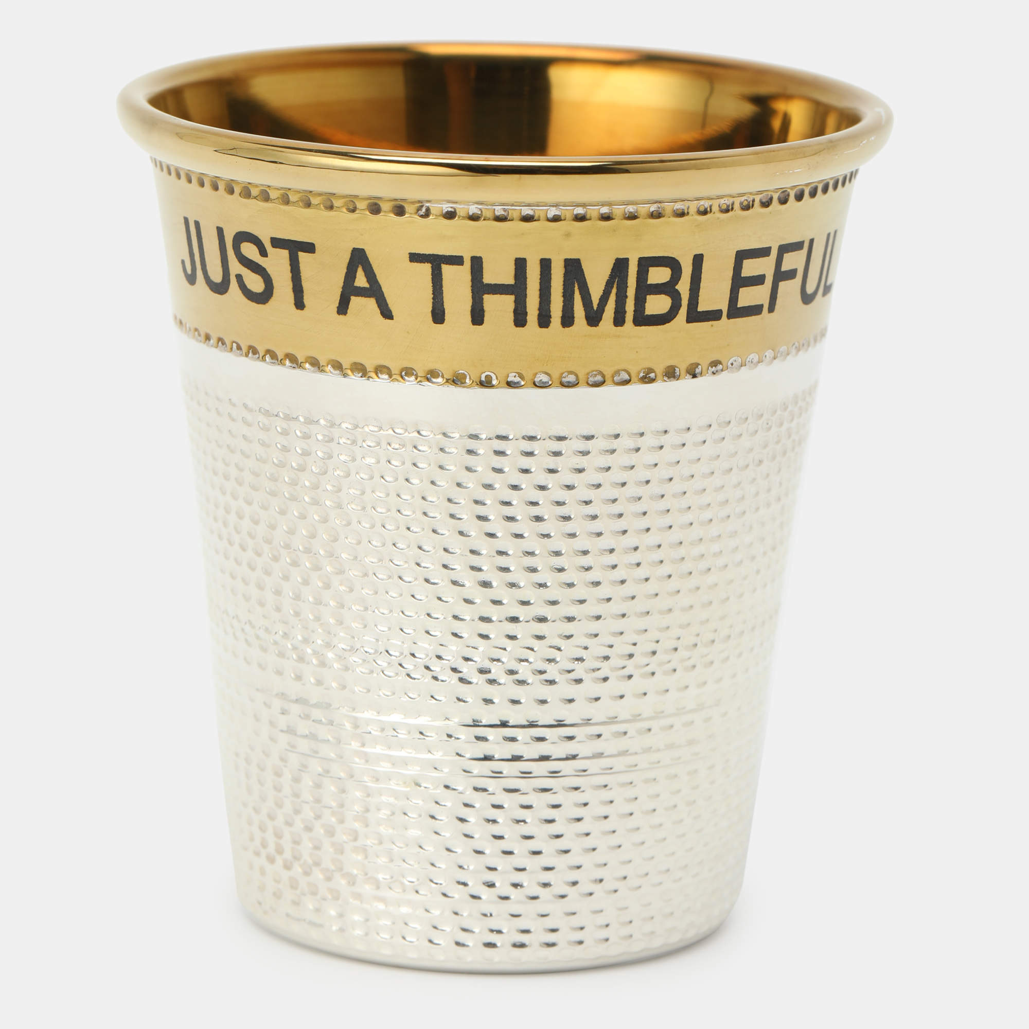مملوكة مسبقًا Dior Two Tone Textured Metal Just a Thimbleful Glass
