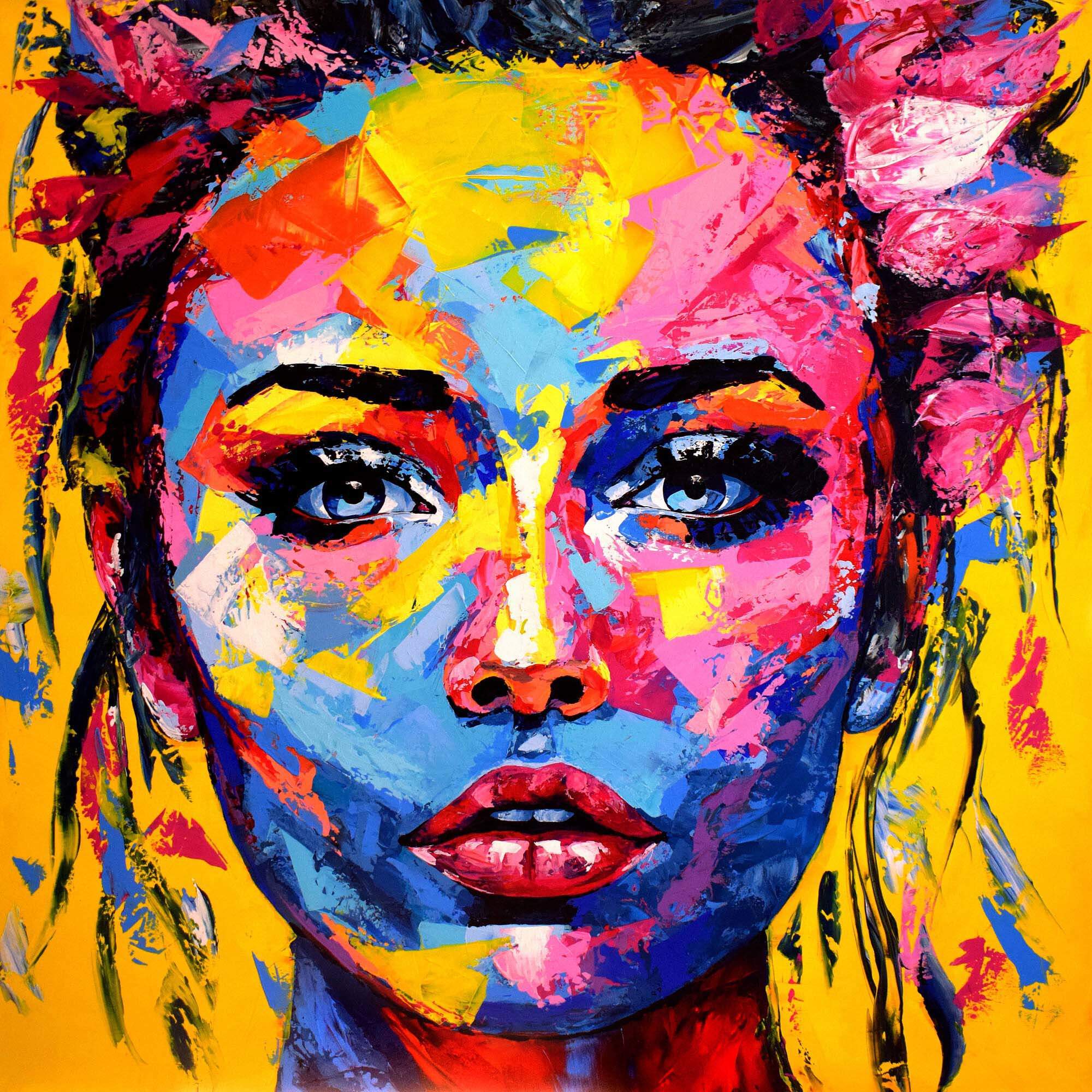 Original 144 Face Portrait By Eugen Dick, Germany,2023 (140 X 140)