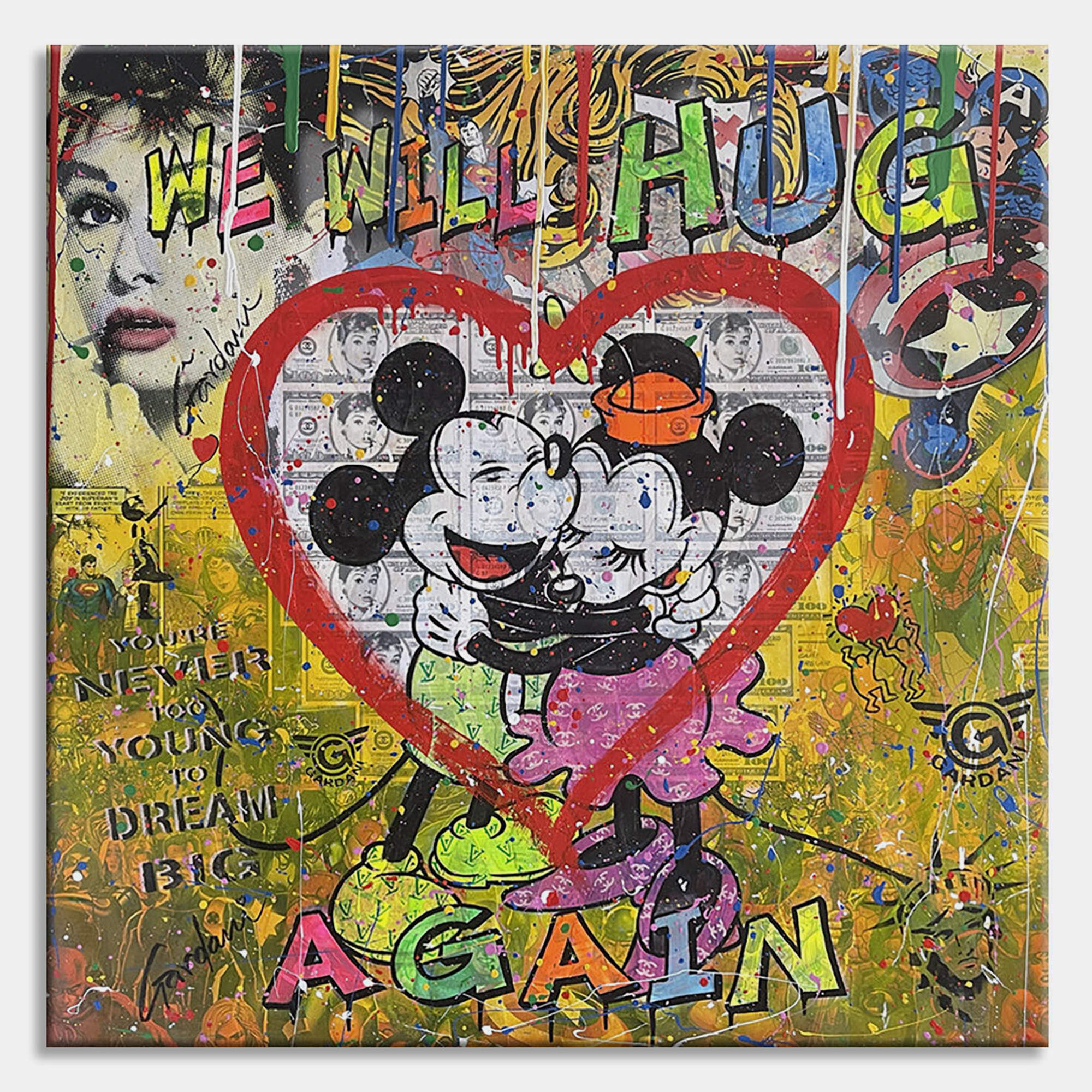 We Will HUG Again – Original Painting on canvas by Gardani, United States,2022 (99.06 x 99.06)