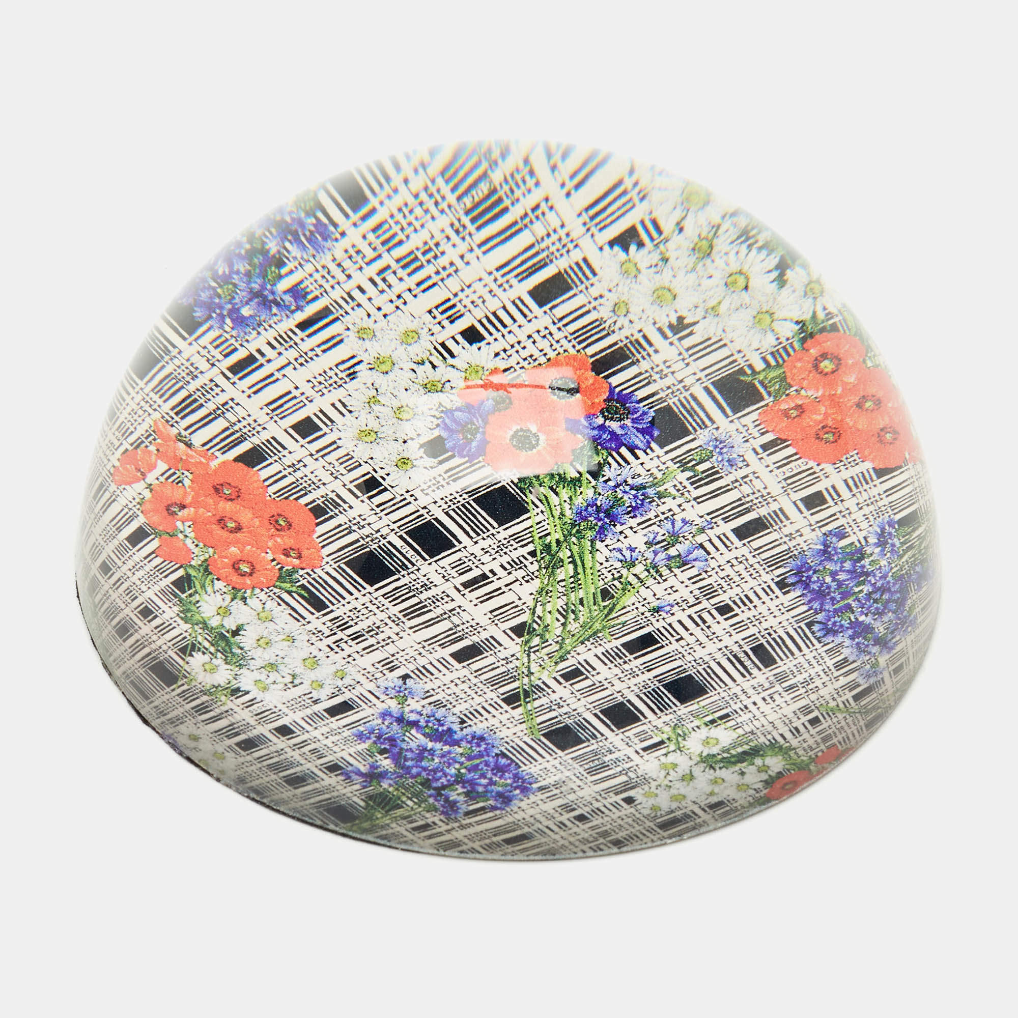 Pre Owned Gucci Multicolor Floral Glass Dome Paperweight