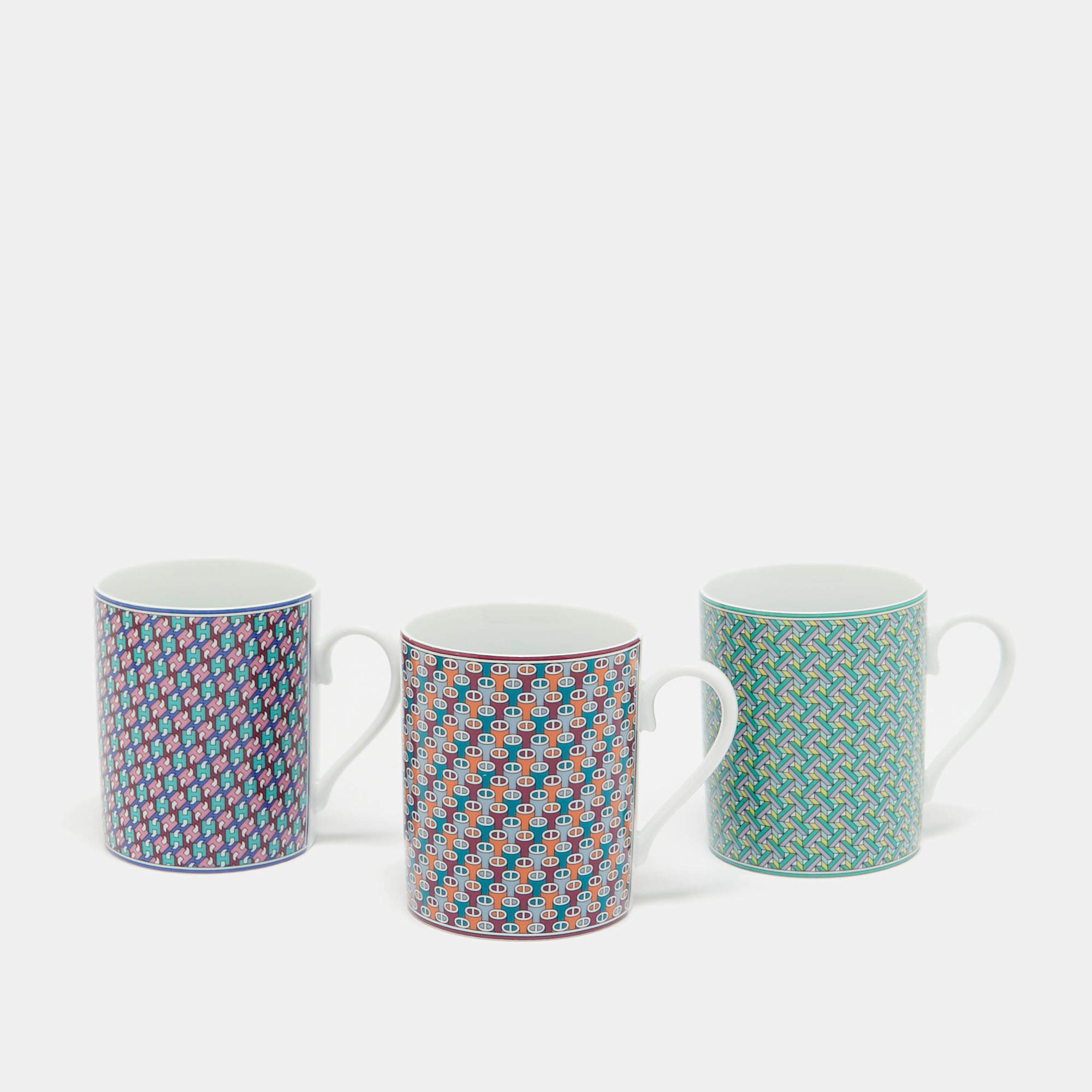 Hermès Porcelain Tie Set Mug Set of 3