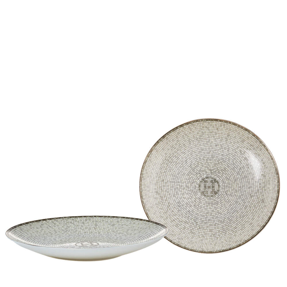 Hermes Mosaique au 24 Platinum Bread & Butter Plate Set