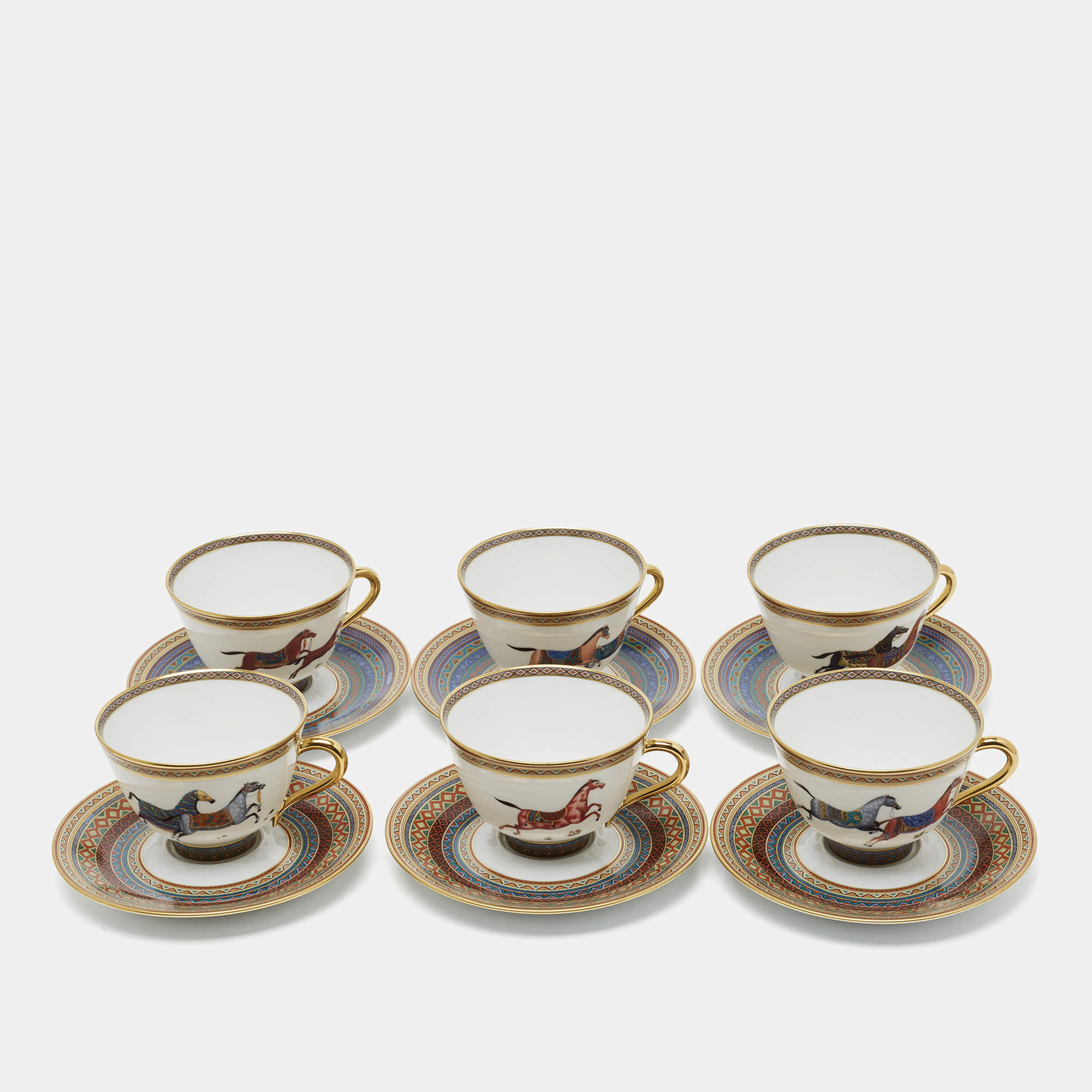 Hermes Cheval D'Orient n°6 Tea Cup and Saucer Set