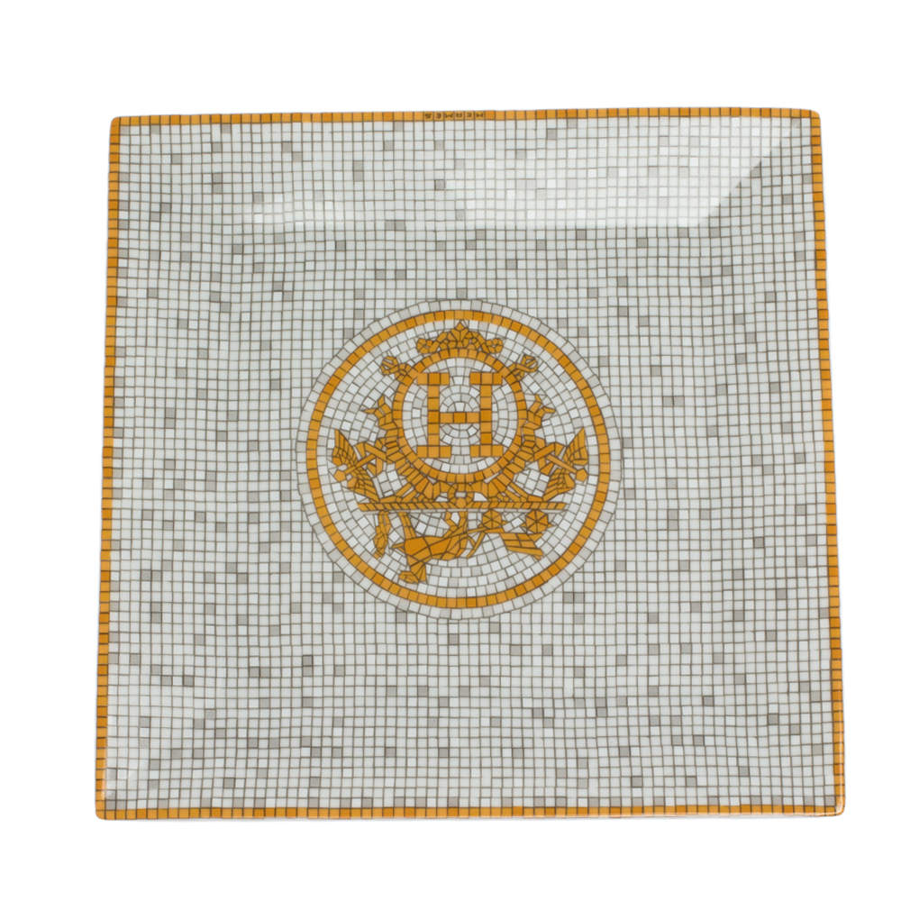 Hermes Gold Mosaique Au 24 Square Plate