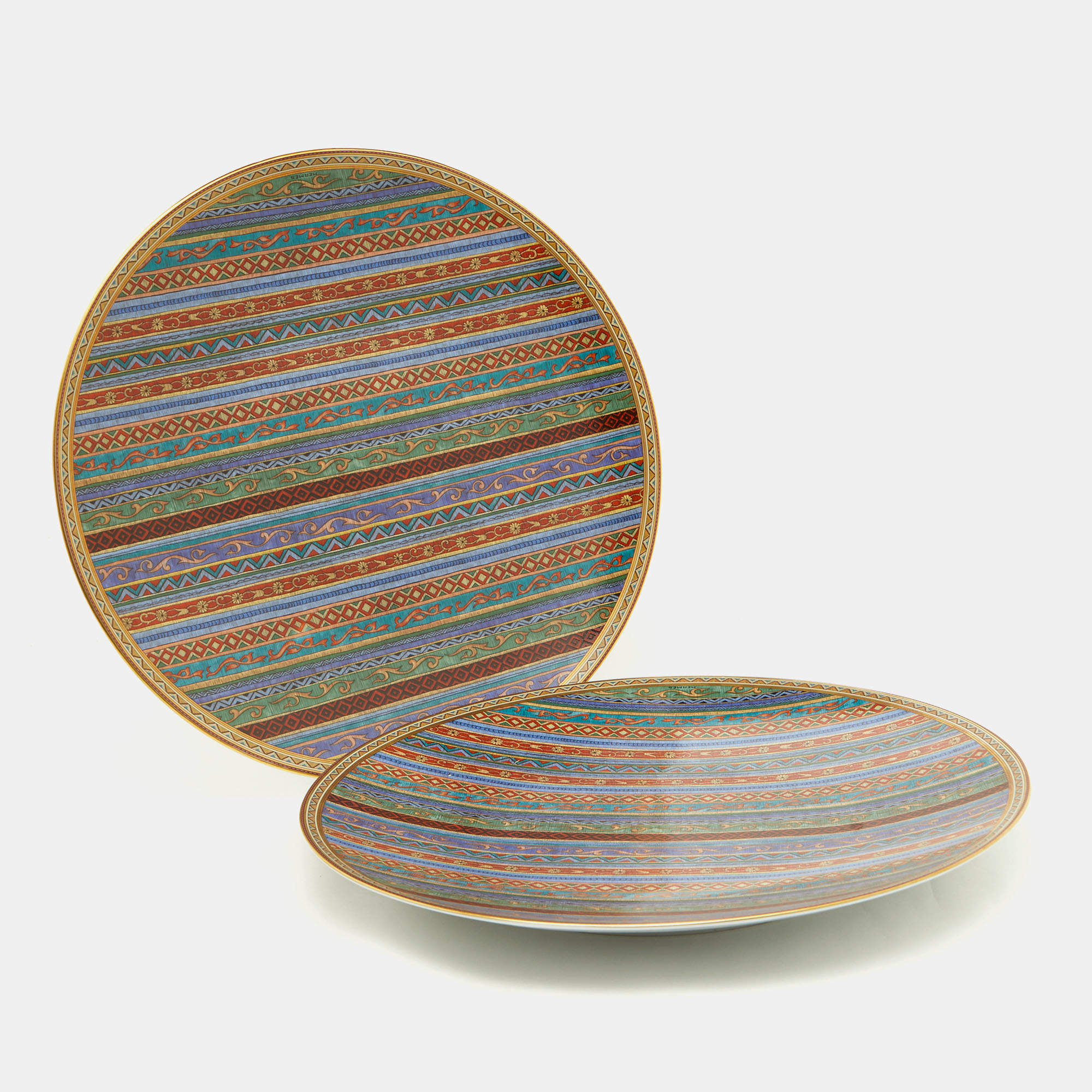 Hermes Multicolor Cheval D'Orient Presentation Plates Set f 11