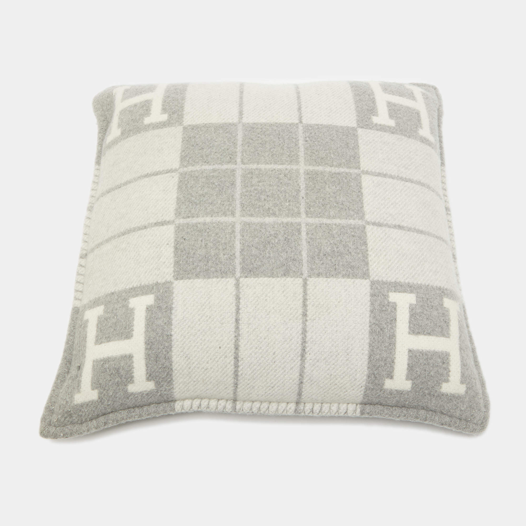 Hermès Grey Wool Blend Avalon III Throw Pillow 