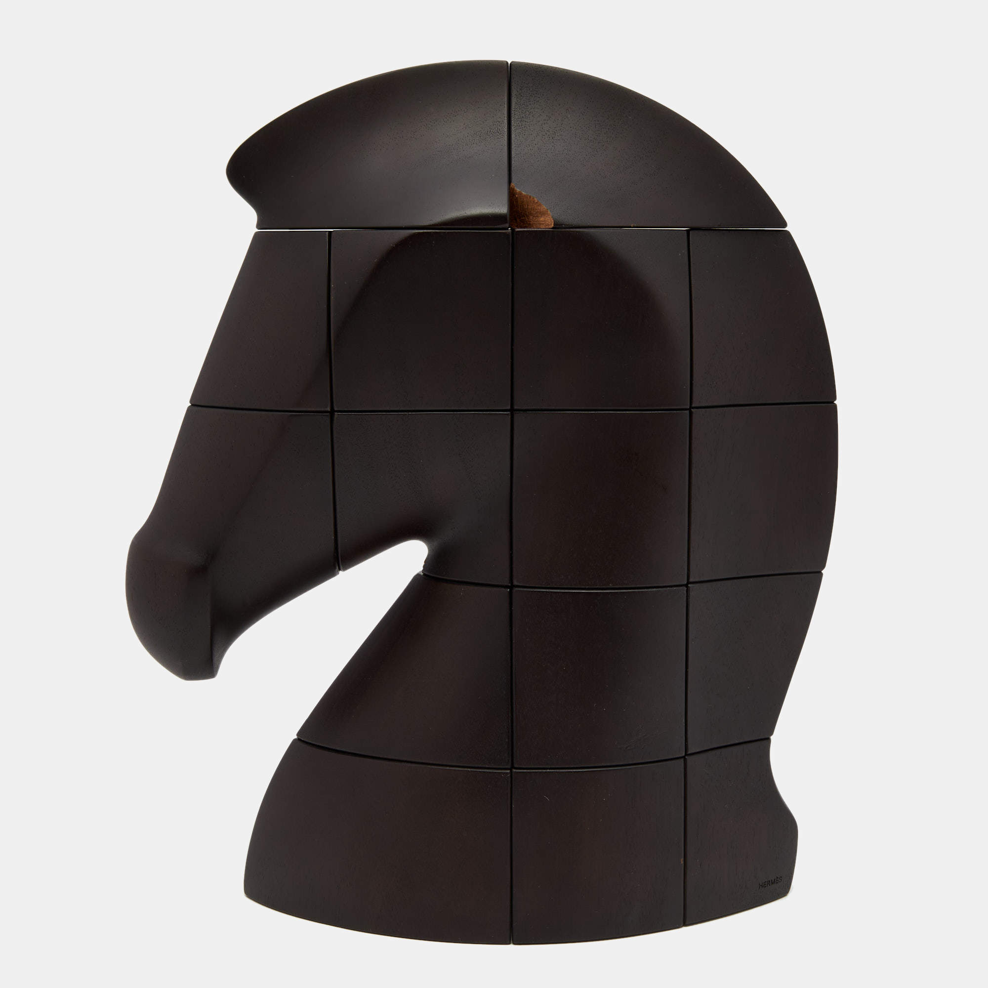 Hermes Ebony Mahogany Samarcande Brainteaser Paperweight