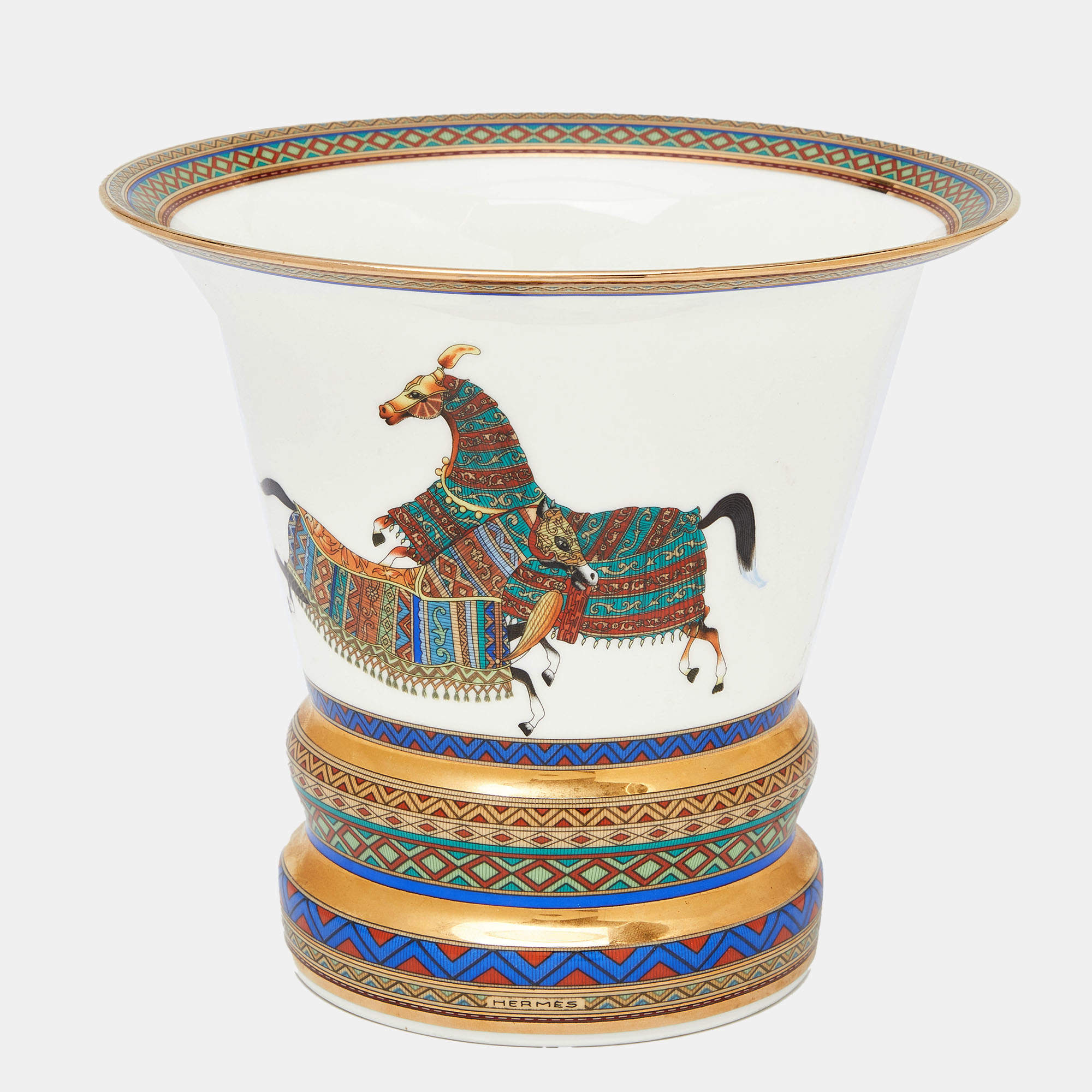 Hermes Multicolor Cheval d'Orient Porcelain Vase