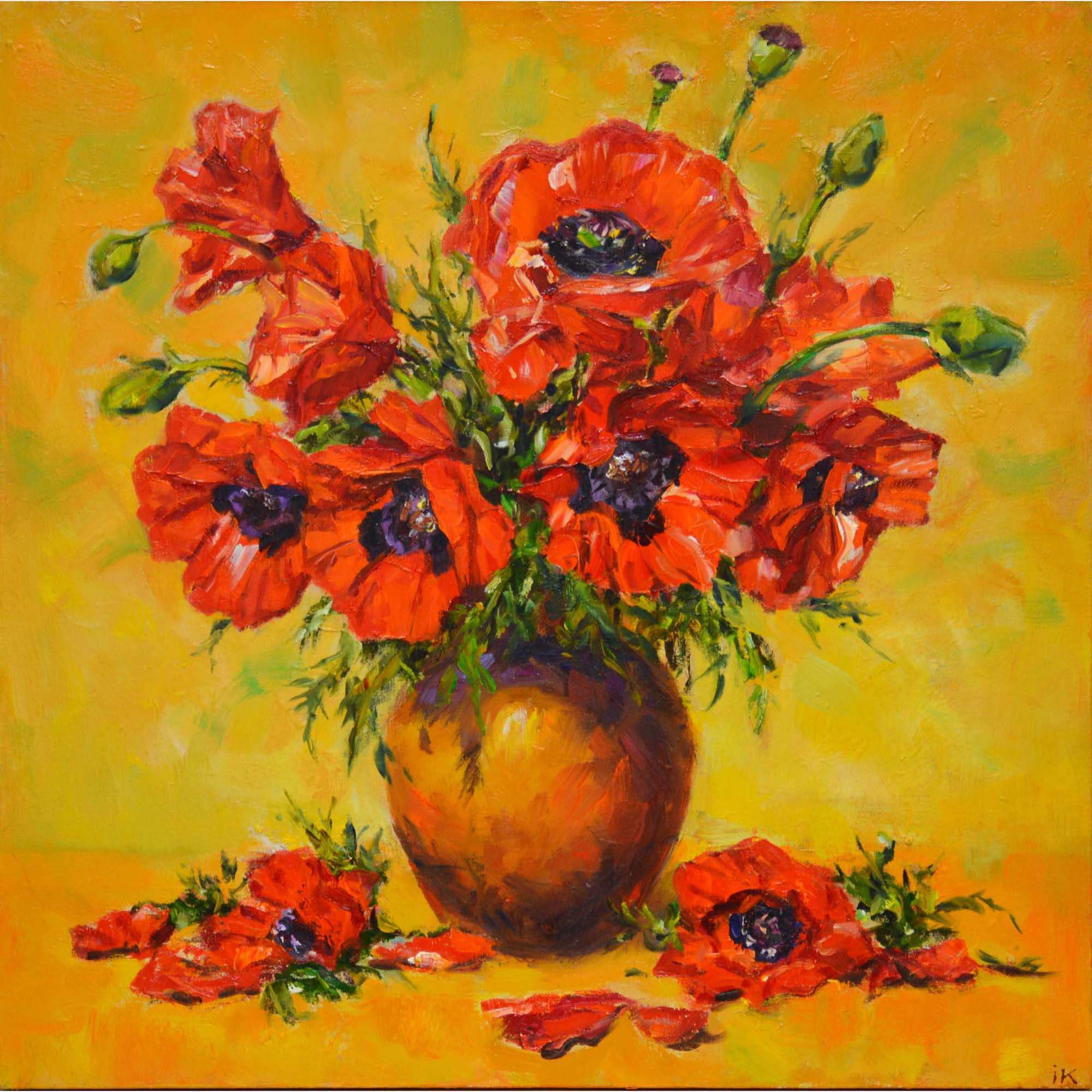 Poppies. By Iryna Kastsova, Belarus,2019 (60 X 60)