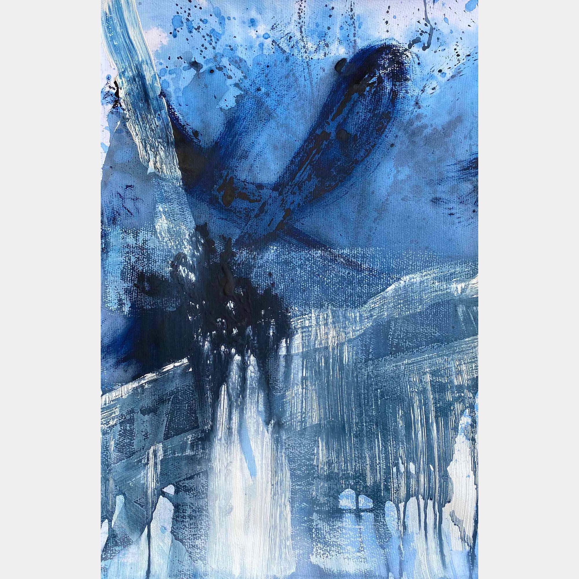 Abstract Blue And White No3 By Kathleen Rhee, Australia,2020 (76 X 51)